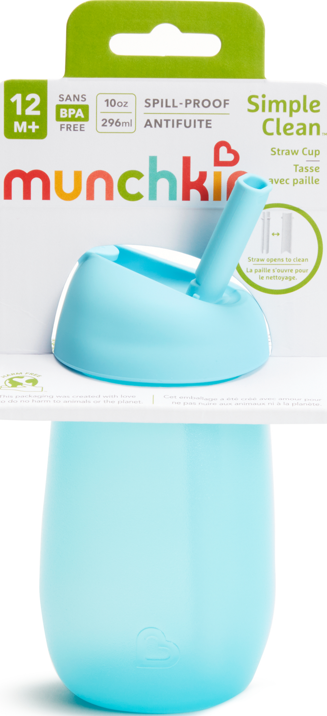Munchkin Trinkbecher mit Trinkhalm, blau 296 ml