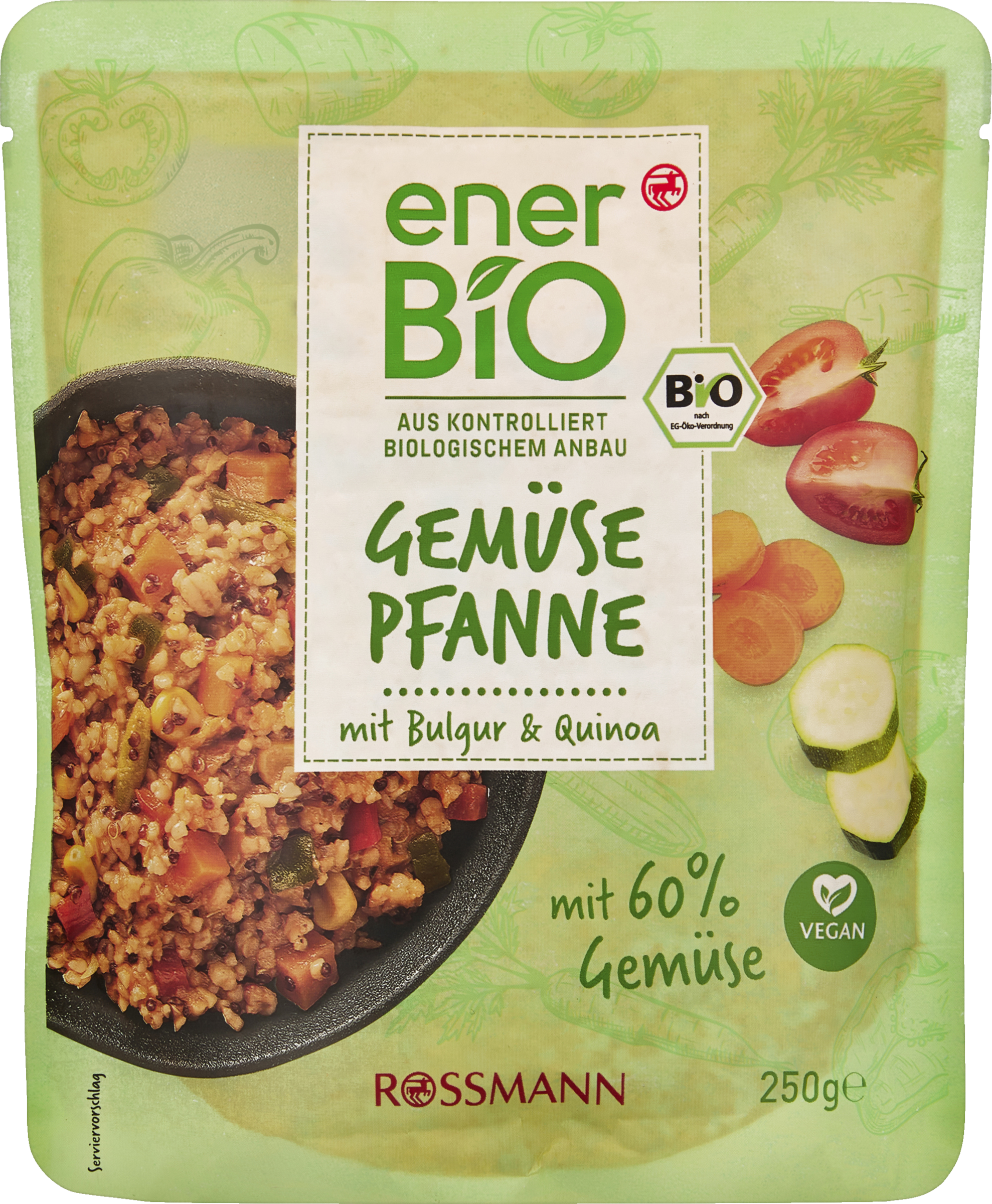 enerBiO Gemüsepfanne mit Bulgur & Quinoa