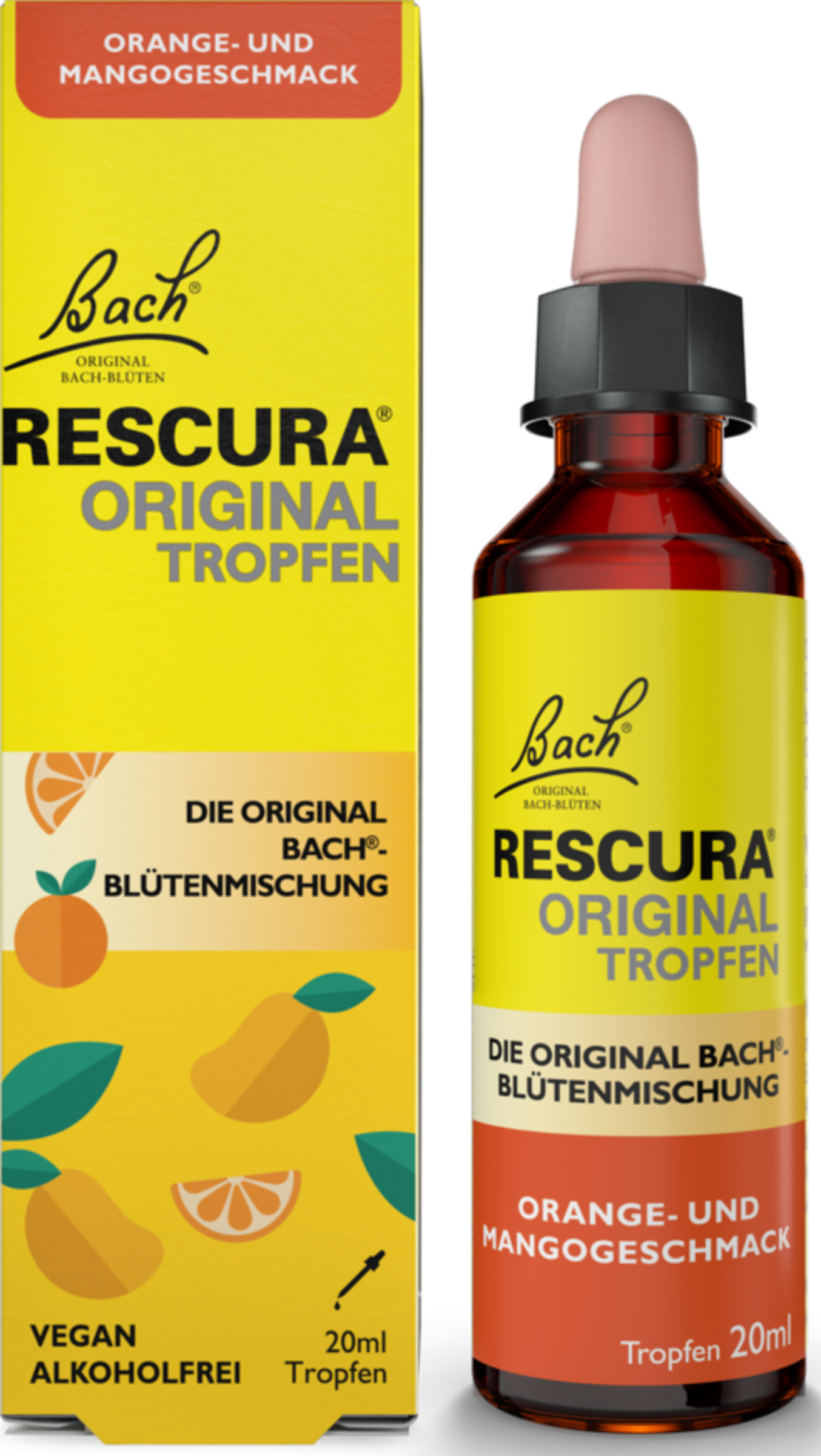 Bach RESCURA Bachblüten Orange-Mango Tropfen alkoholfrei