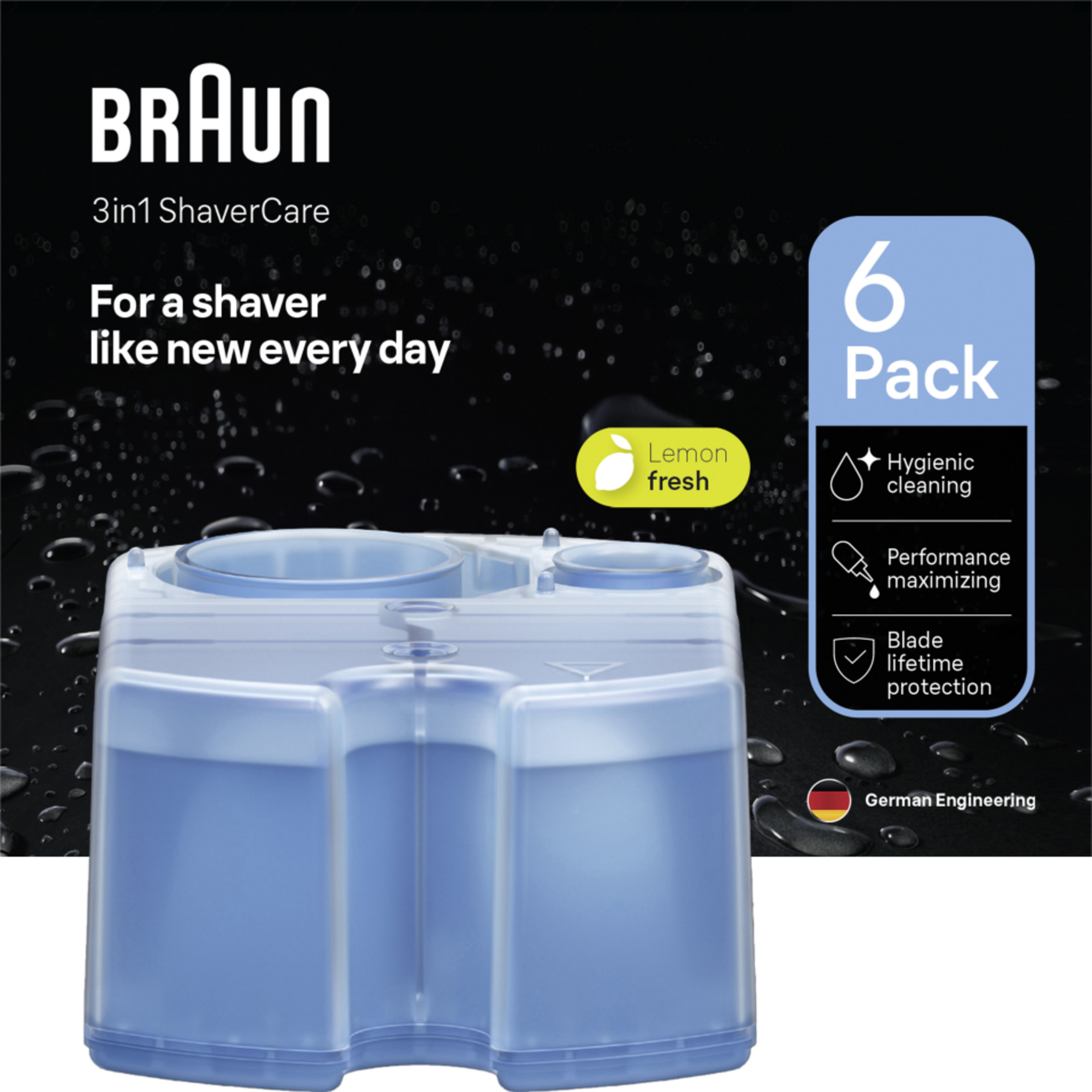 Braun 3-in-1 ShaverCare Reinigungskartuschen, 6er Pack