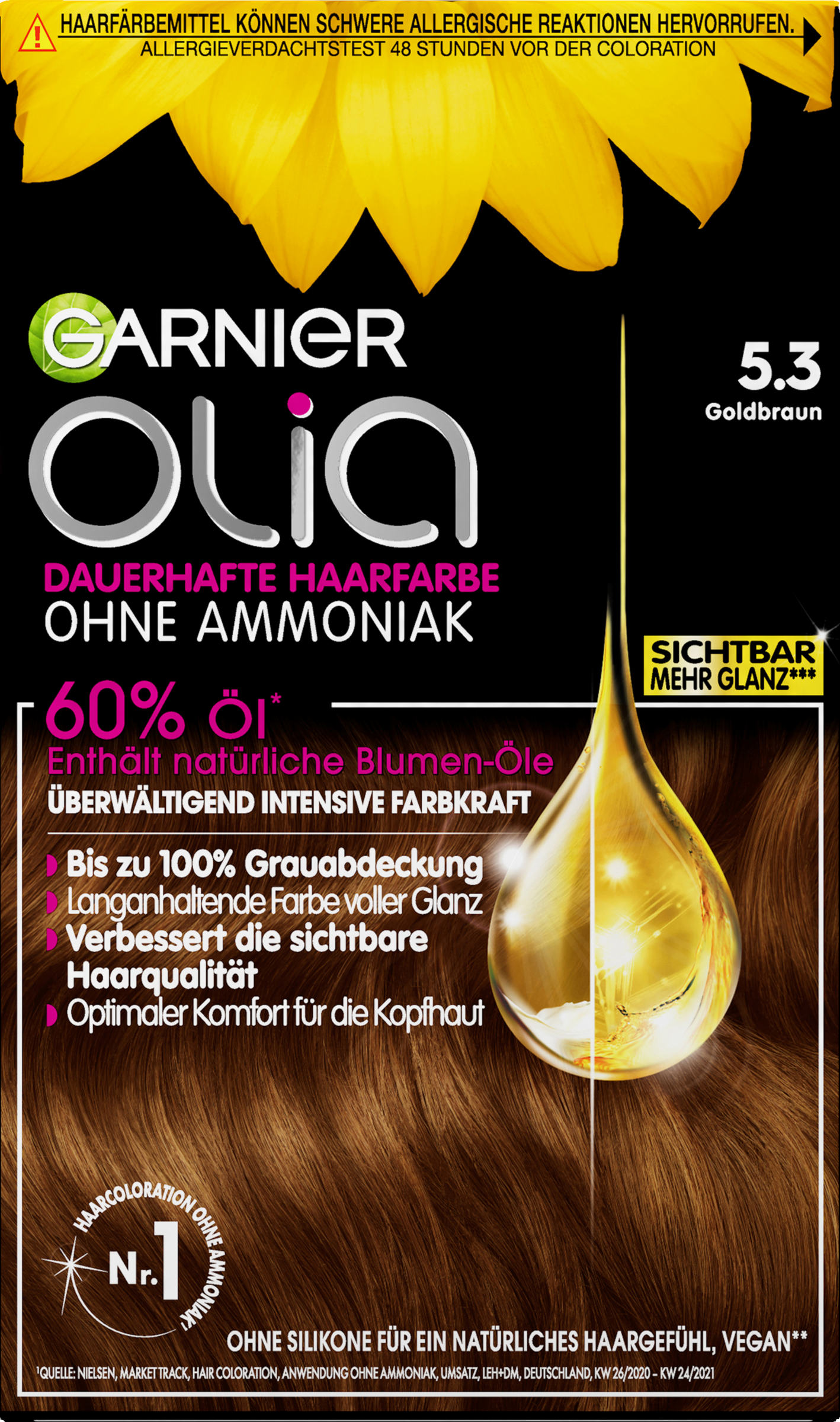 Garnier Olia Dauerhafte Haarfarbe Coloration 5.3 Goldbraun