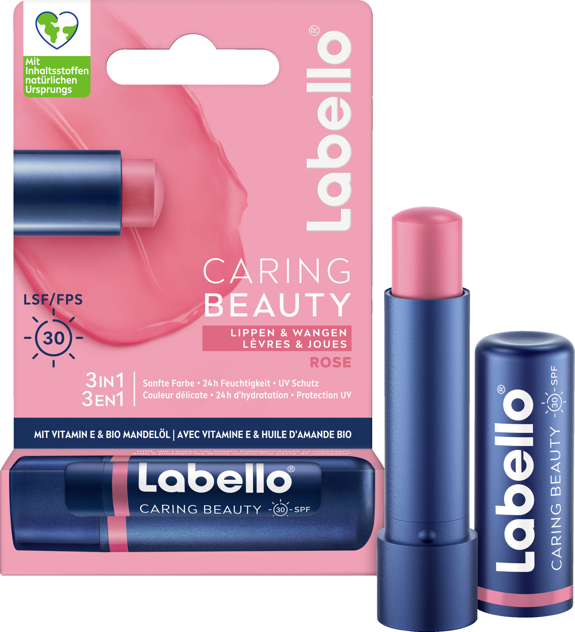 Labello Lippenpflegestift Caring Beauty Rose LSF 30