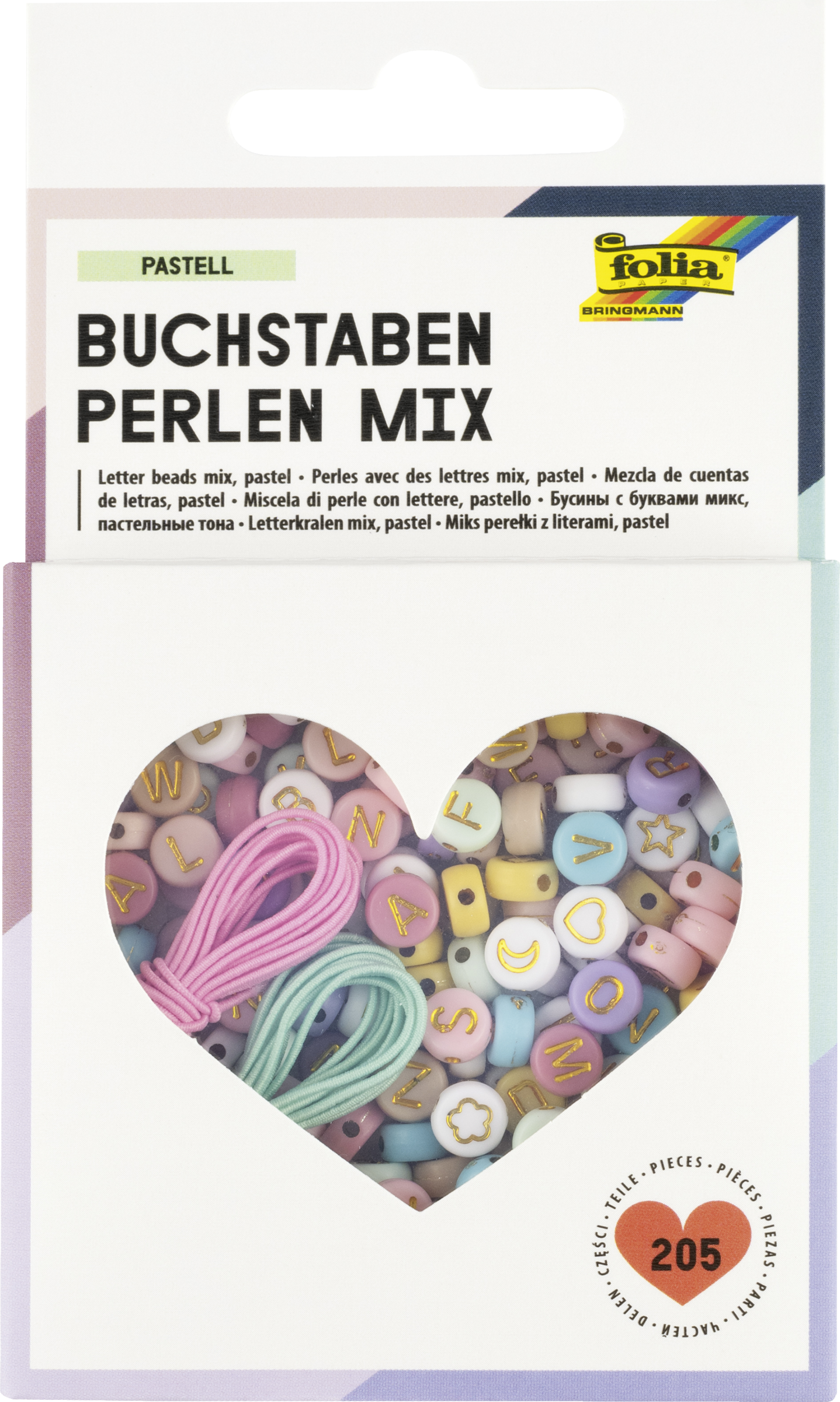 folia Buchstabenperlen Pastell