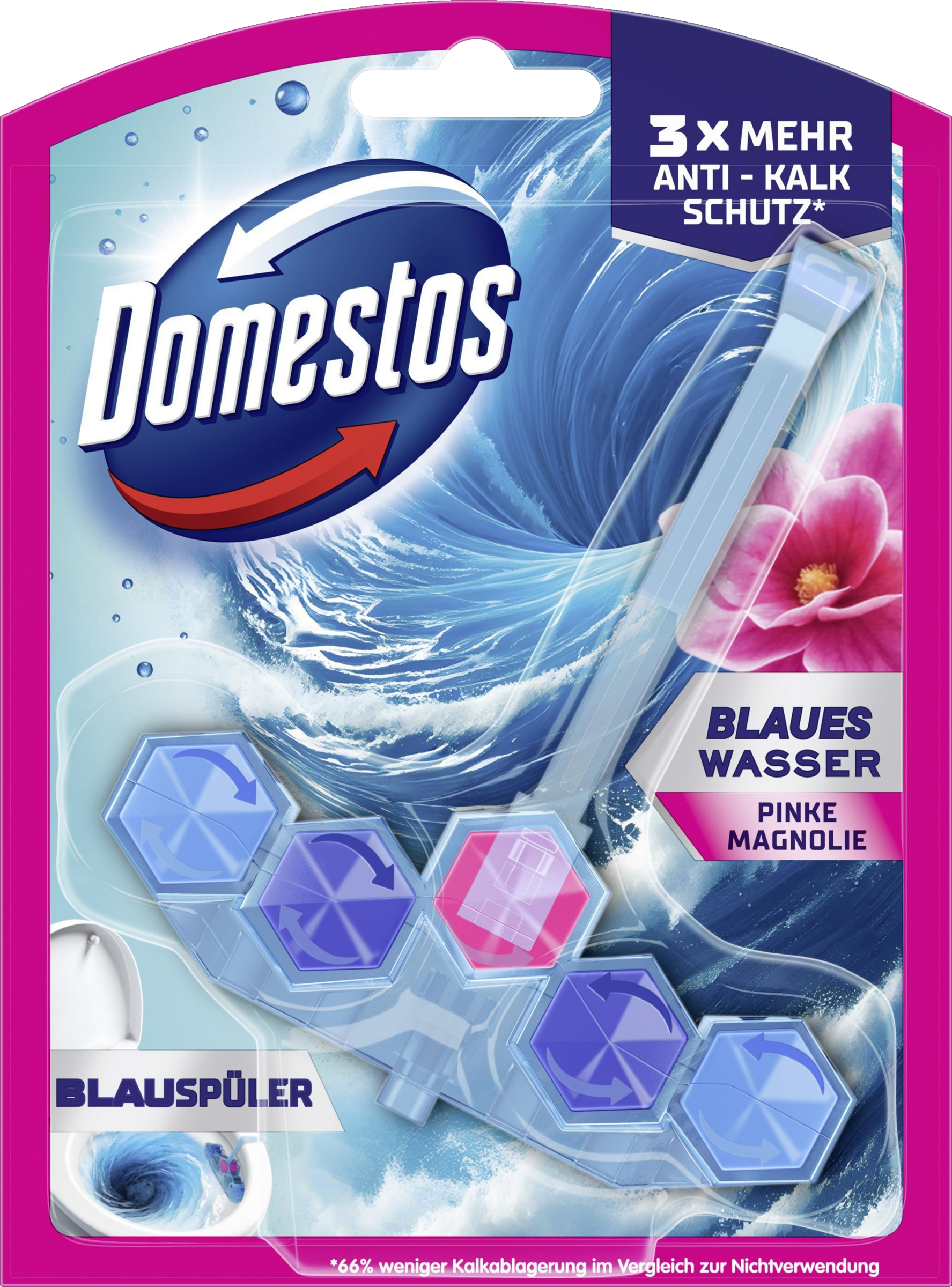 Domestos Power 5+ WC Stein Aktiv Blauspüler Pinke Magnolie