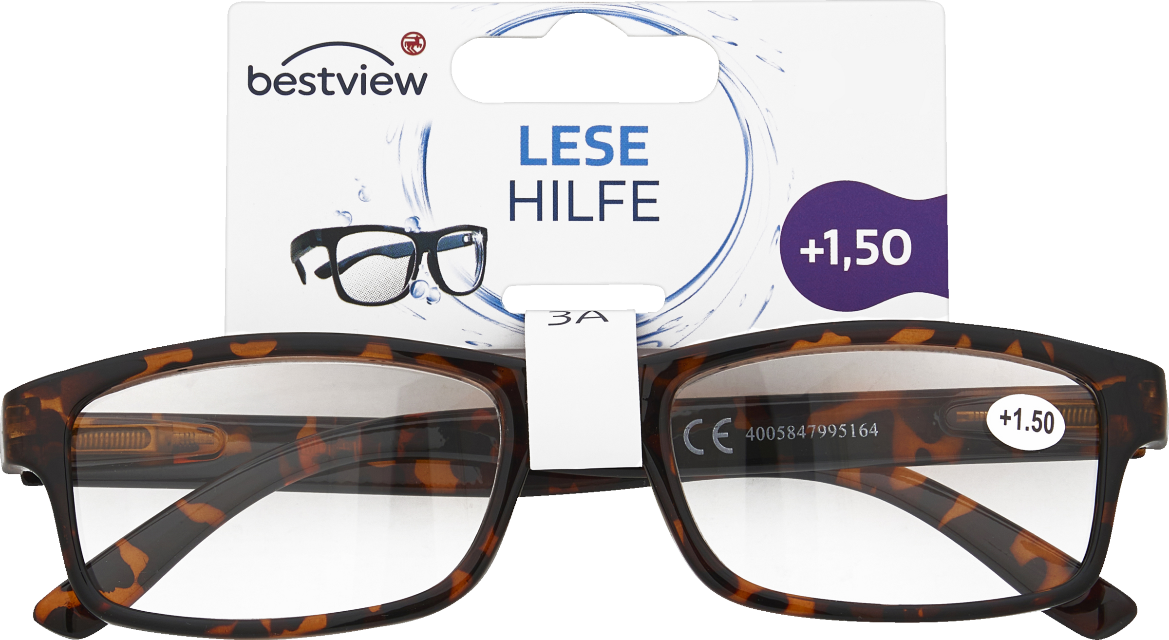 BestView Lesehilfe Modell 3A, +1,50 Dioptrien