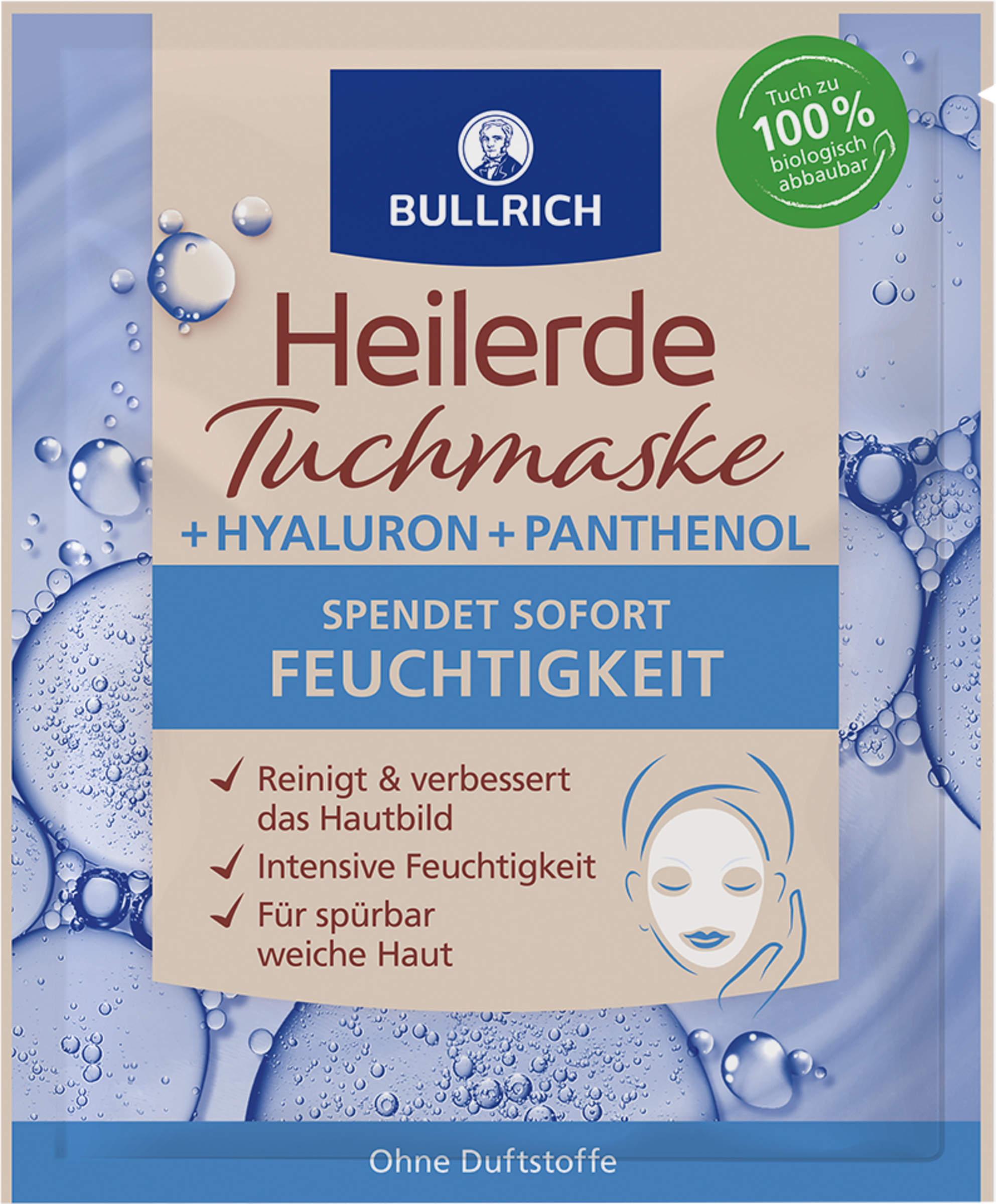 Bullrich Heilerde Tuchmaske + Hyaluronsäure