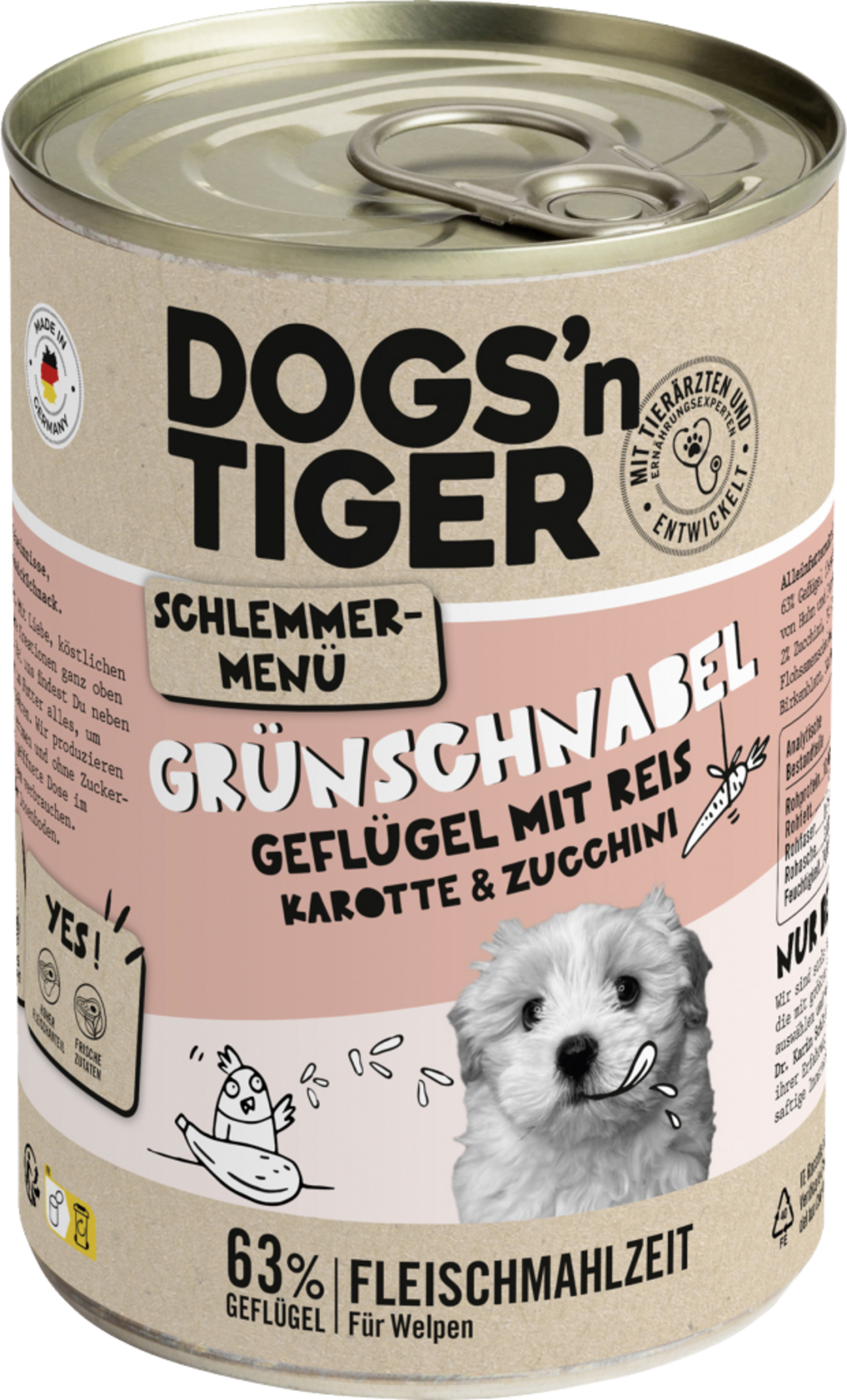 Dogs'n Tiger Grünschnabel Geflügel mit Reis