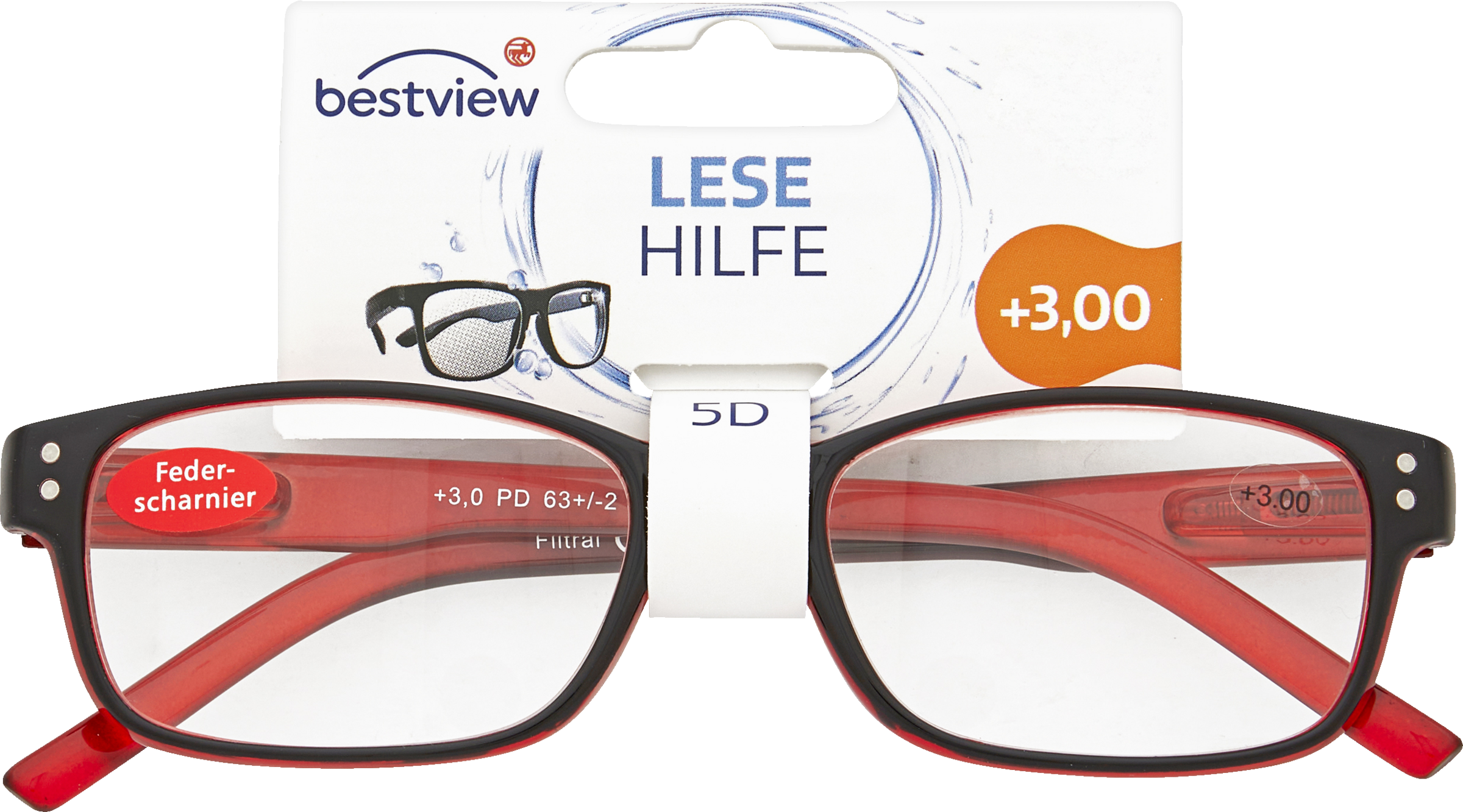 Lesehilfe Modell 5D, +3,00 Dioptrien