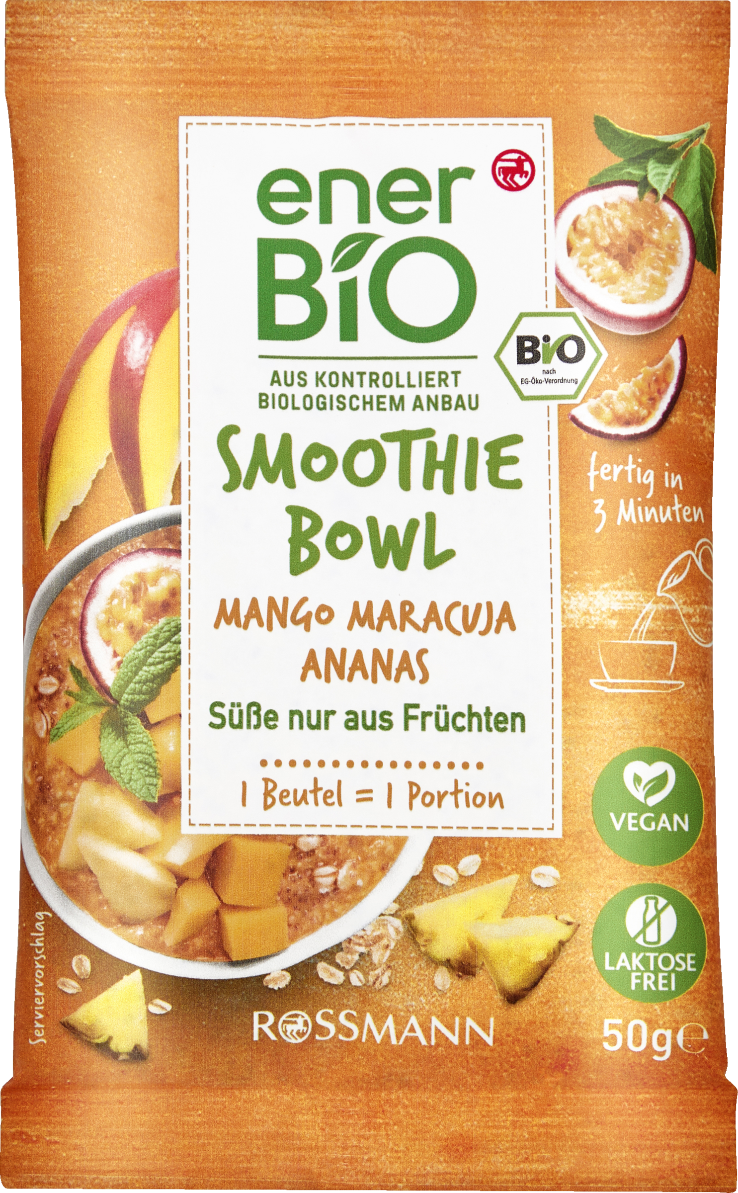 enerBiO Smoothie Bowl Mango Maracuja Ananas