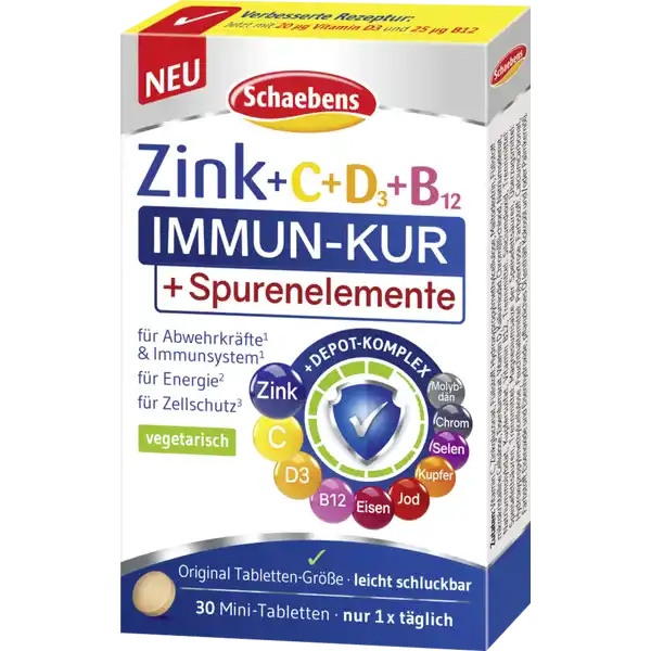 Zink + C + D + B12 Immun-Kur