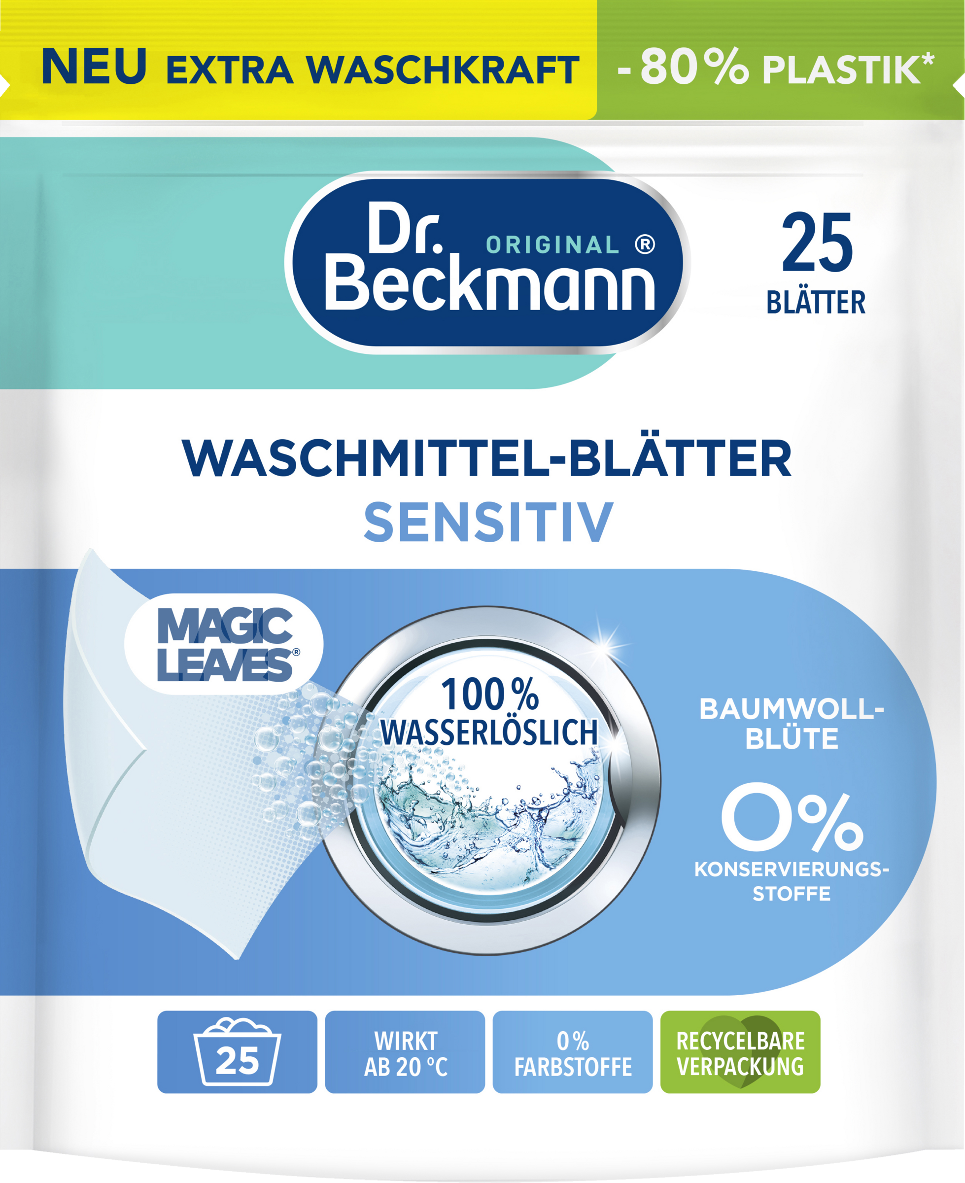 Dr. Beckmann Magic Leaves Waschmittel-Blätter Sensitiv 25 WL