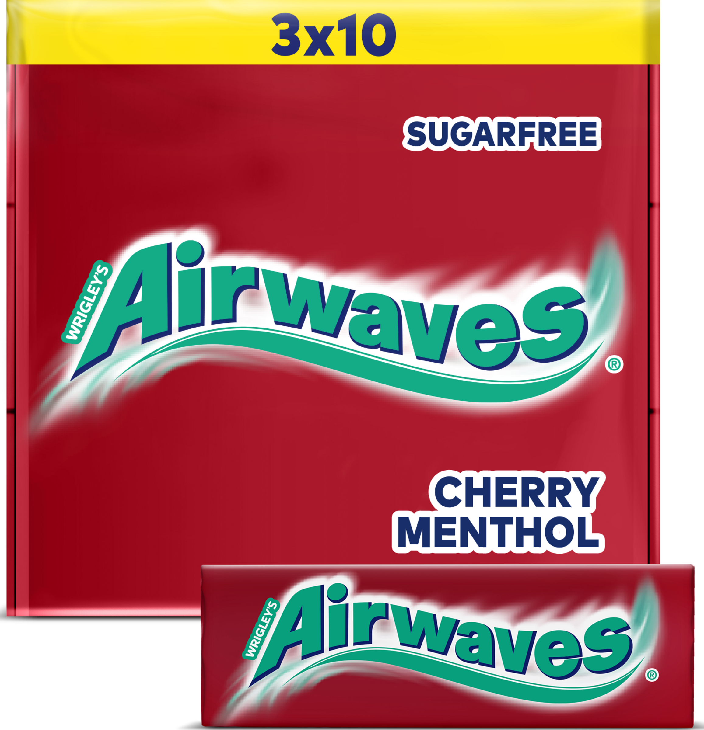 Wrigley`s Airwaves Cherry Menthol, zuckerfreier Kaugummi