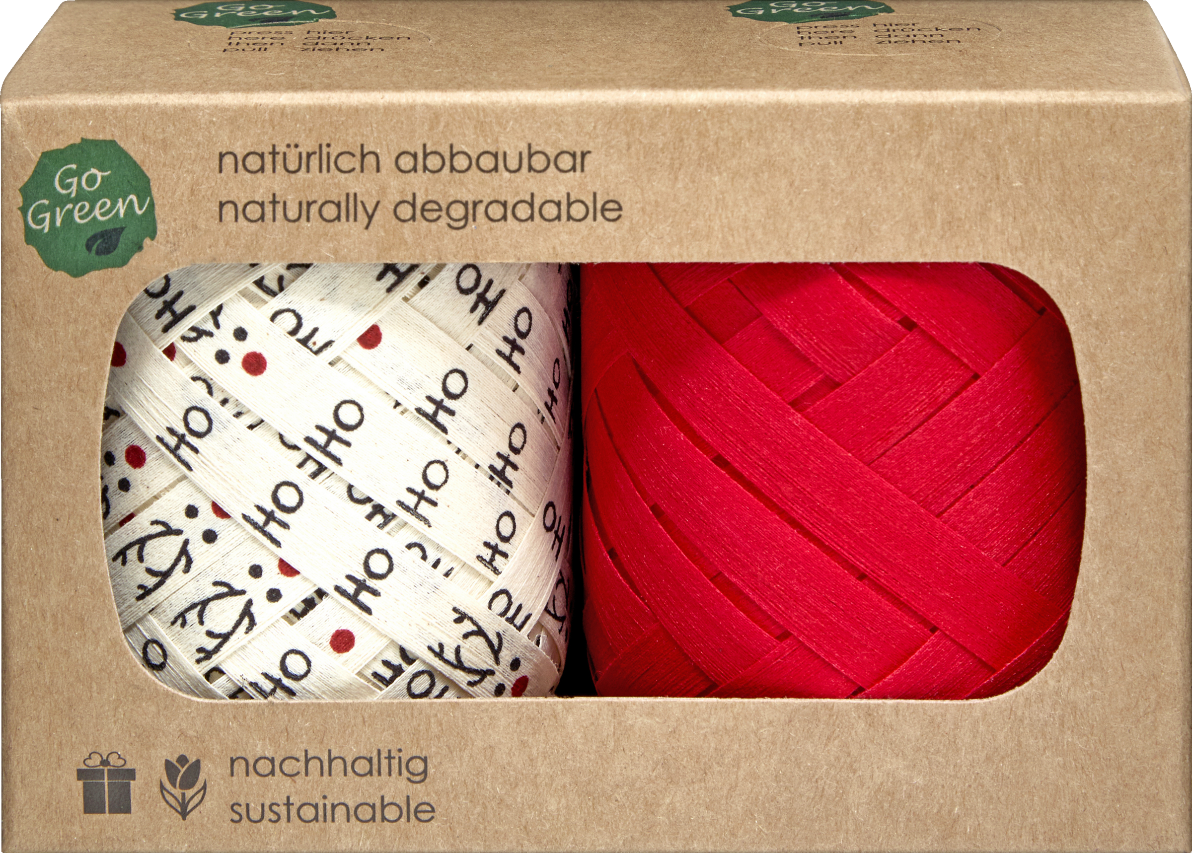 DEKOWELT Go Green Eiknäule Hohoho + rot 2 x 12M