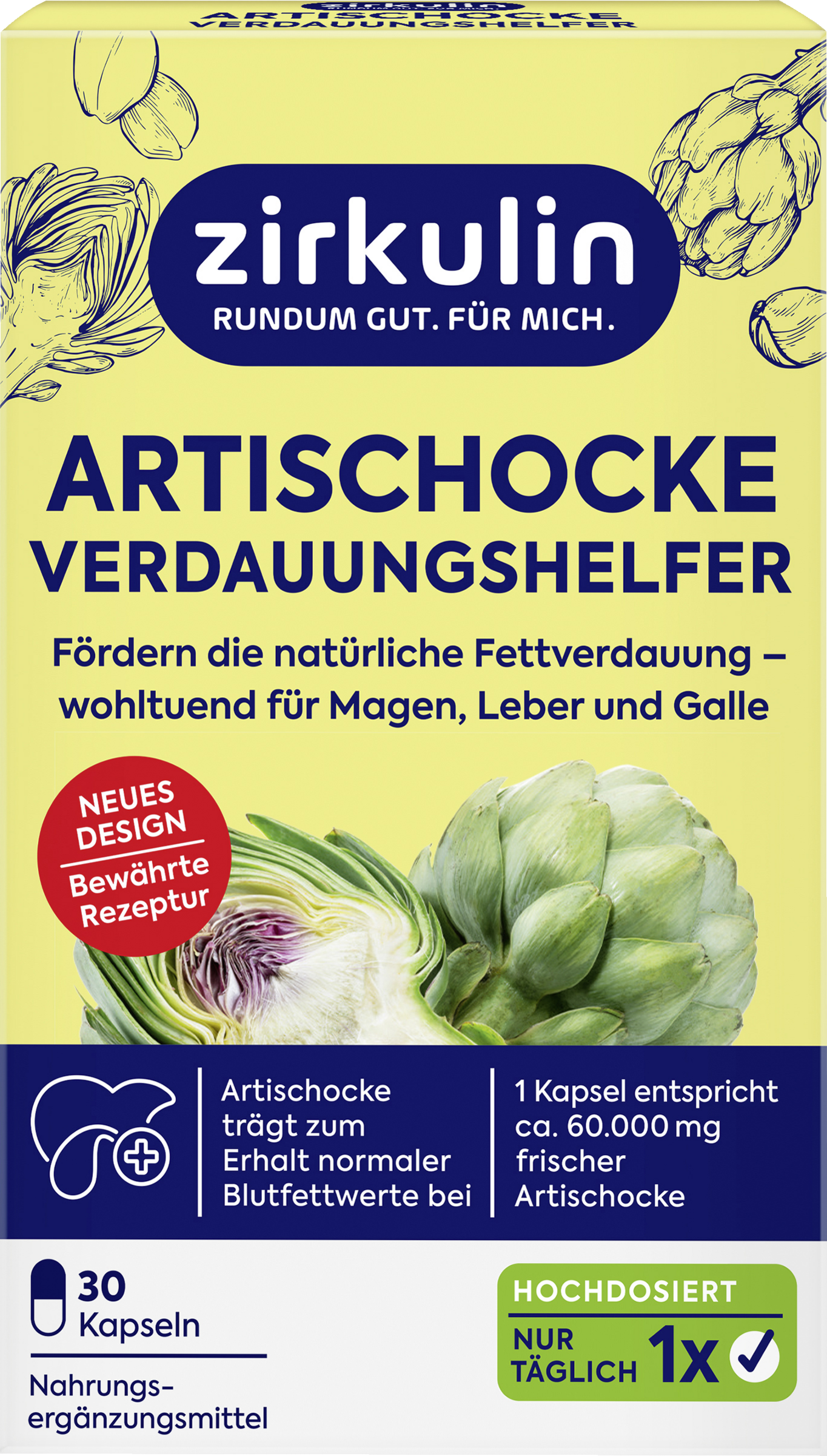 Zirkulin Artischocke Verdauungshelfer hochdosiert
