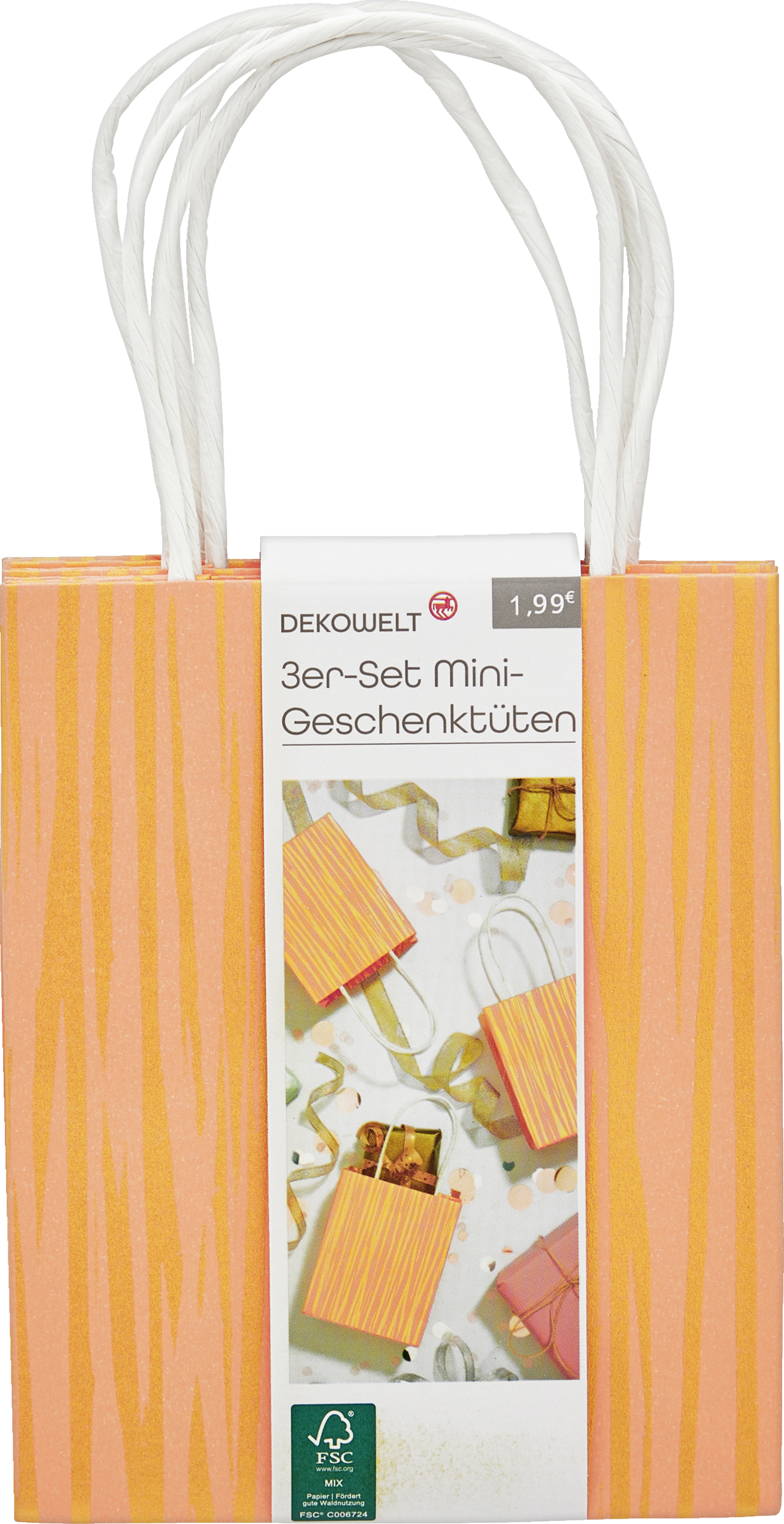 DEKOWELT GJ 3er Set Mini-Geschenktüten