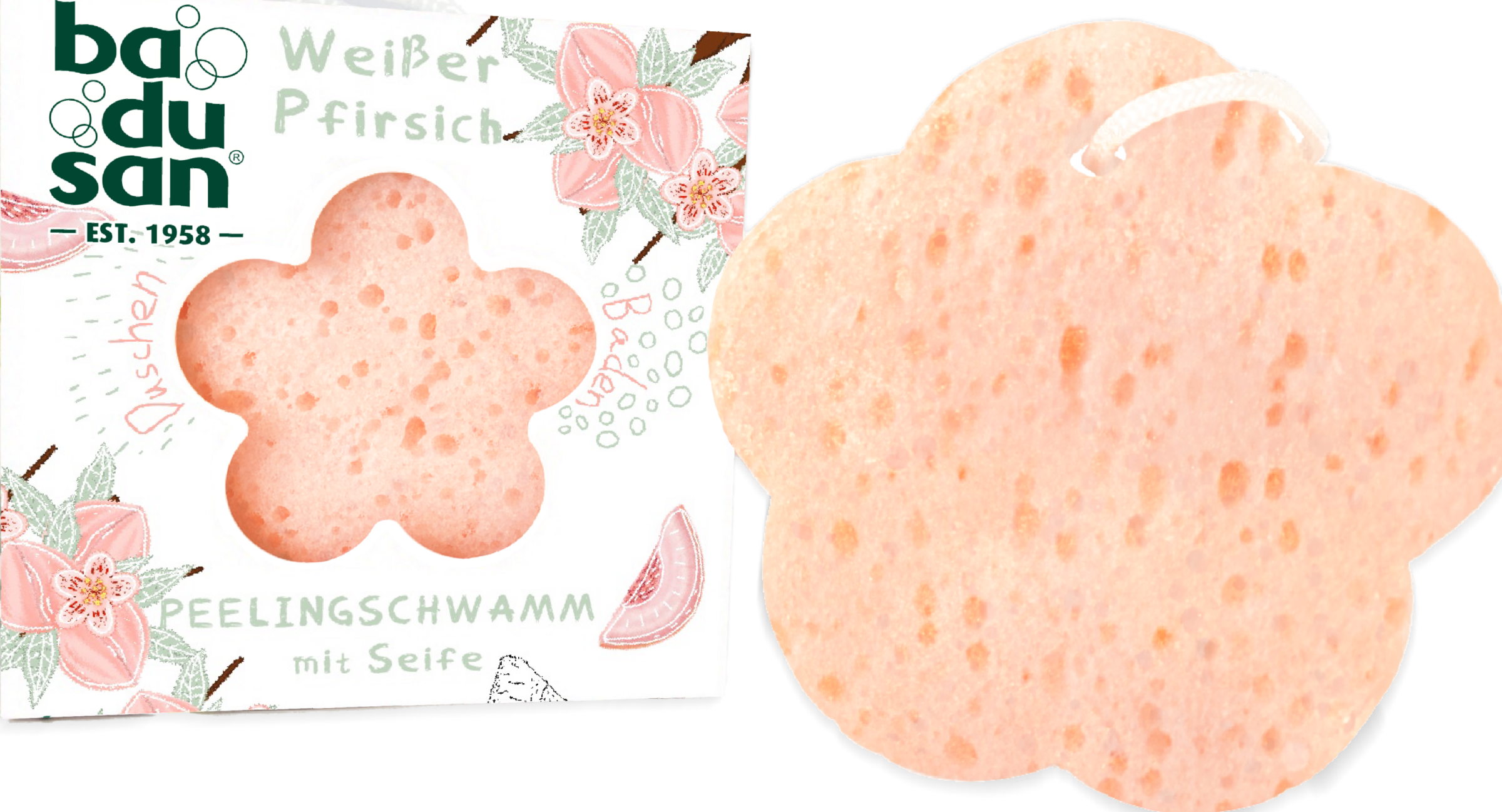 Badusan Peelingschwamm Weißer Pfirsich