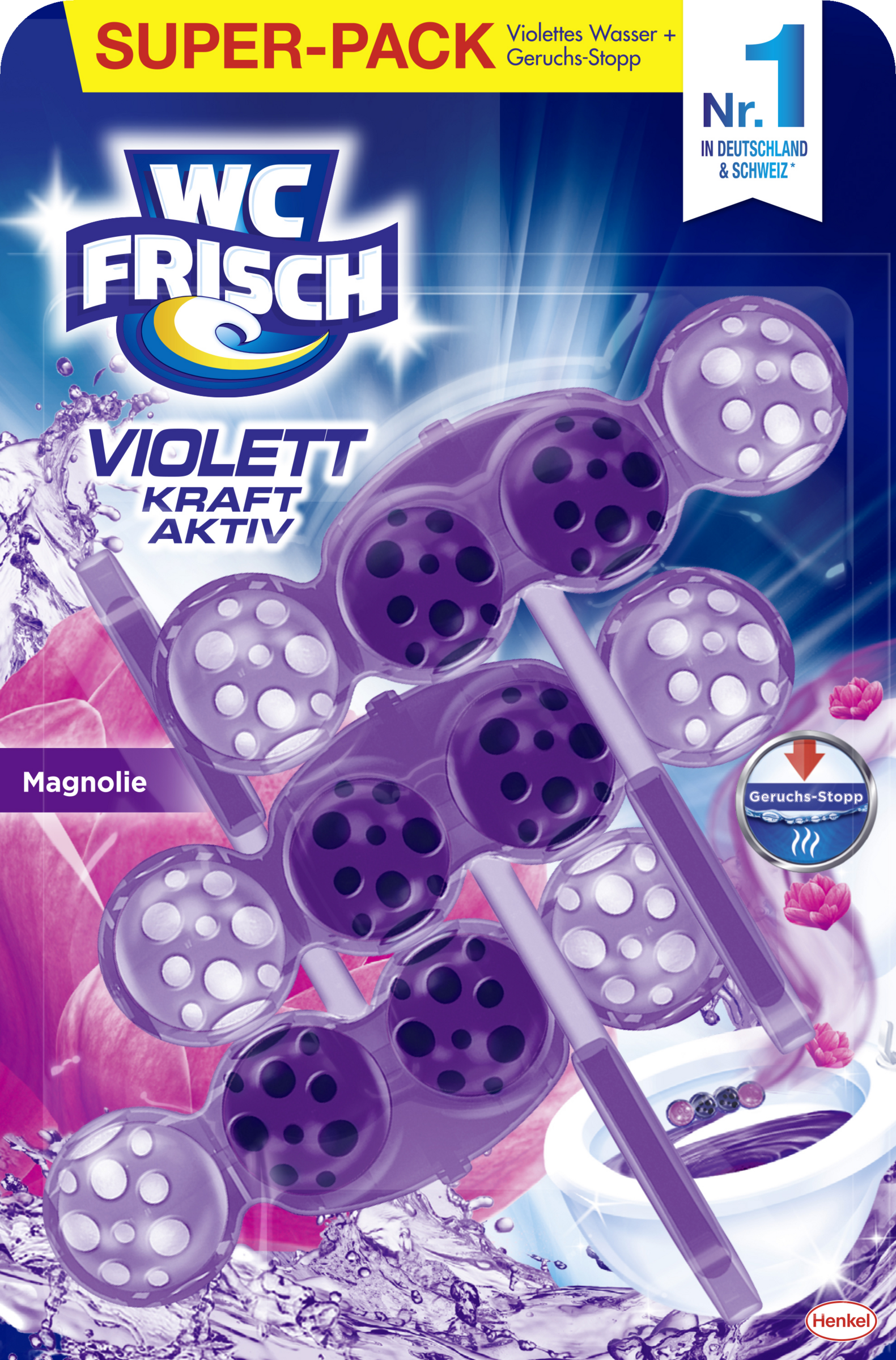 WC FRISCH Kraft Aktiv Violettspüler Magnolie Super-Pack