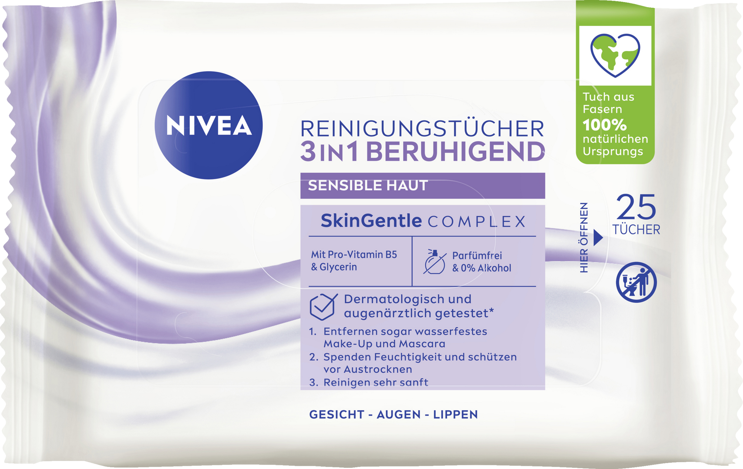 NIVEA 3in1 Reinigungstücher Beruhigend