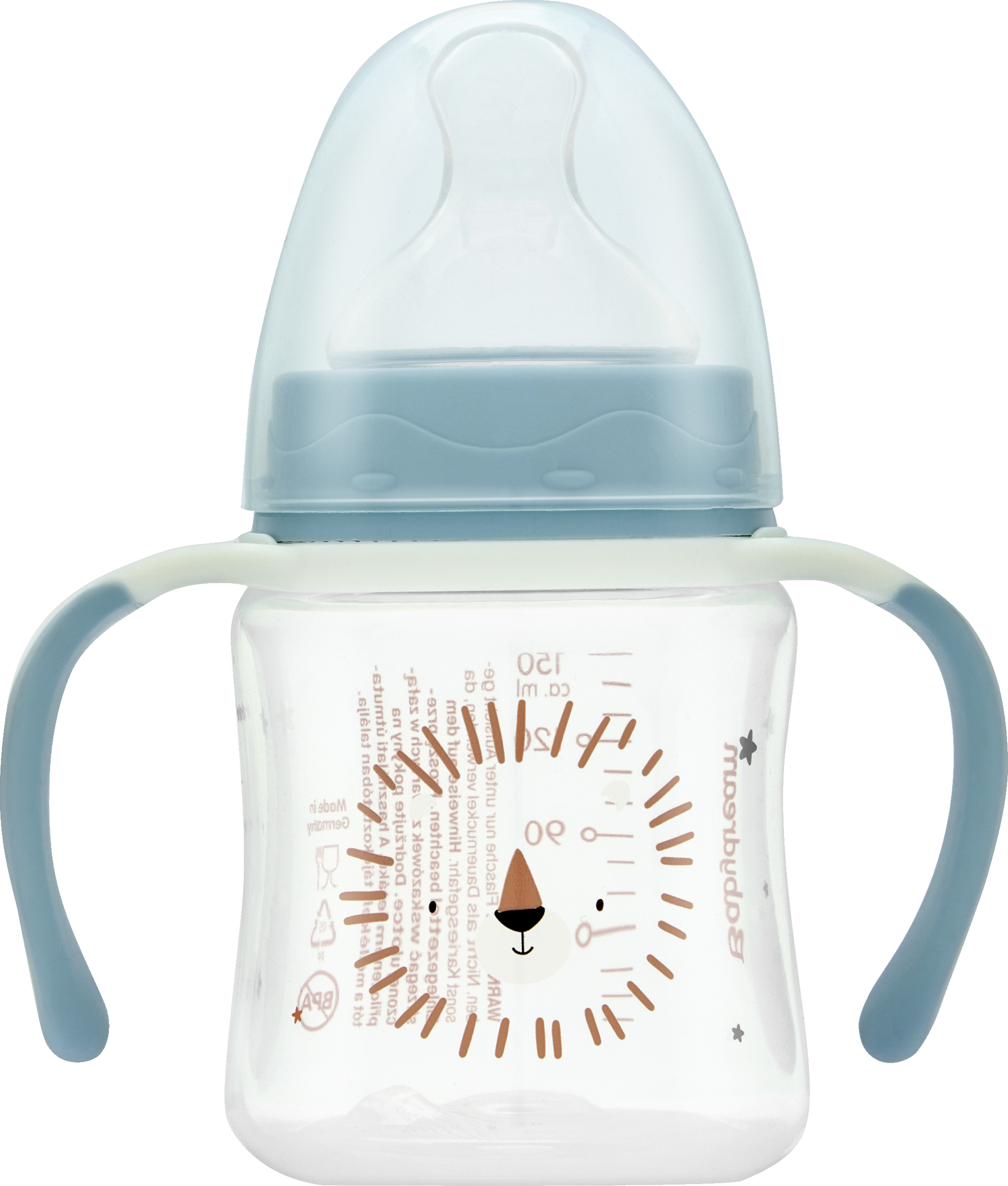 Babydream Weithals-Trinklernflasche Löwe, 0+, 150 ml