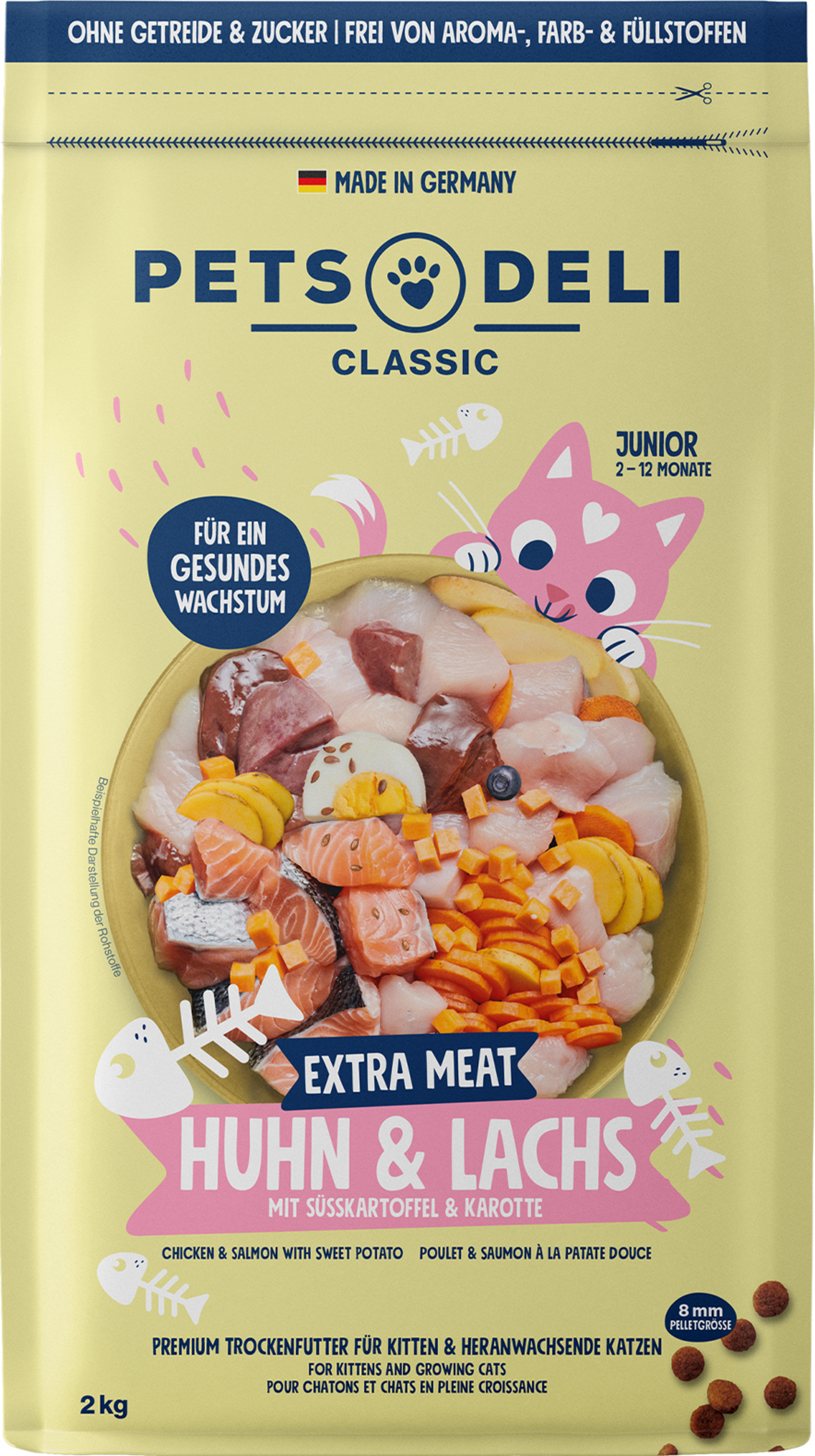 Trockenfutter Junior Huhn & Lachs mit Süßkartoffel und Karotte