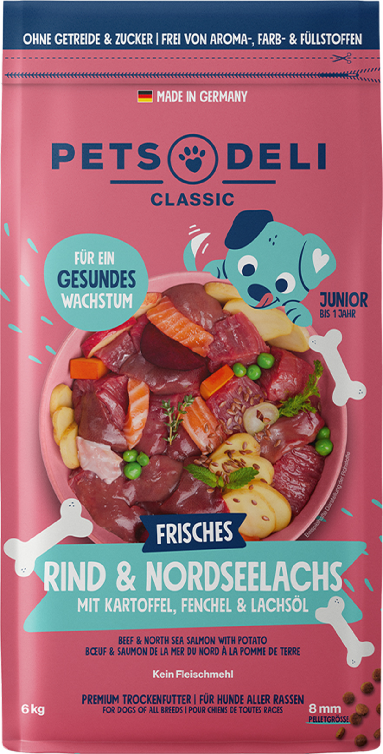 Trockenfutter Junior Rind & Lachs