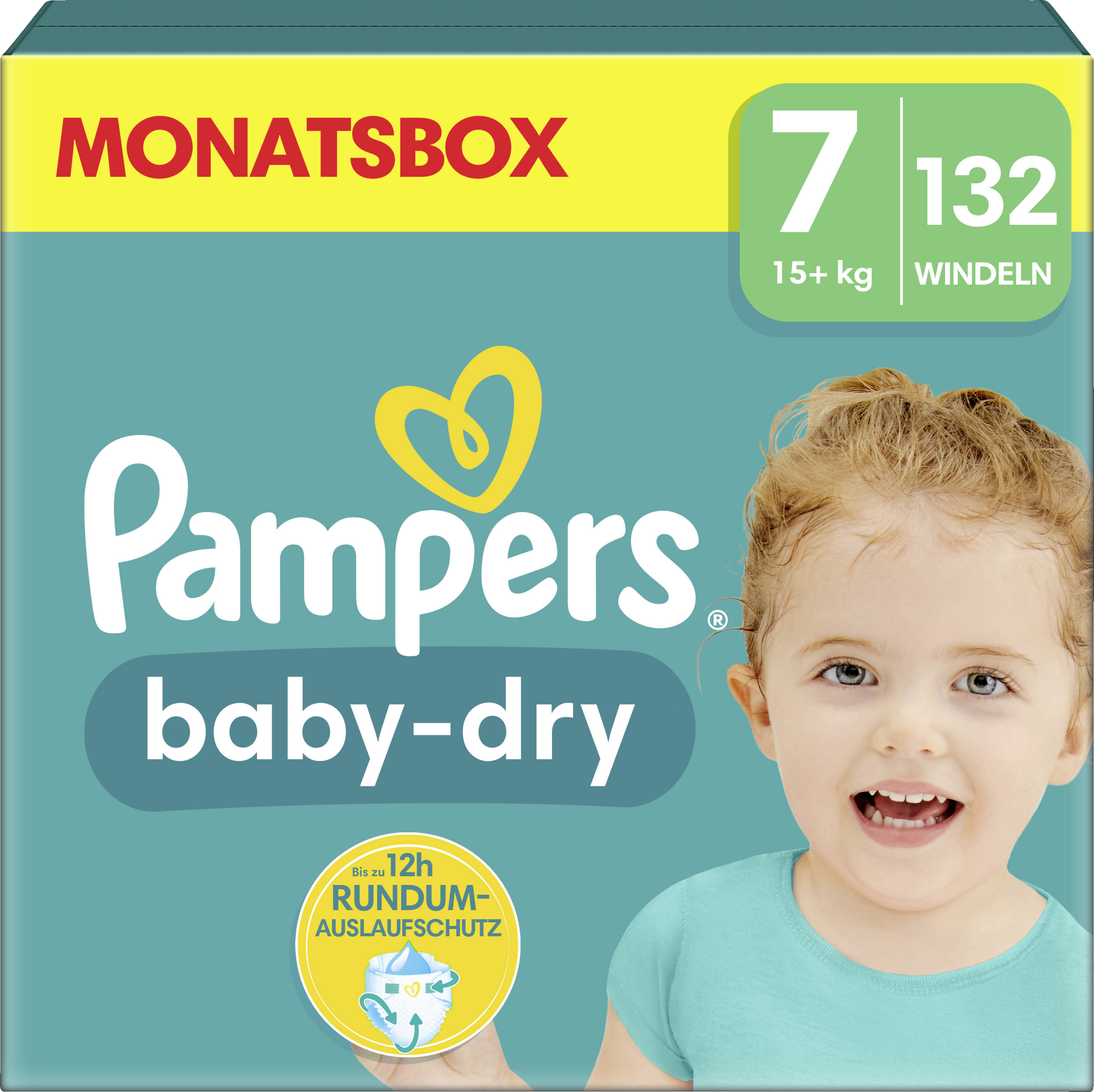 Baby Dry Windeln Gr. 7 Extra Large (15+ kg) Monatsbox 132 Stück