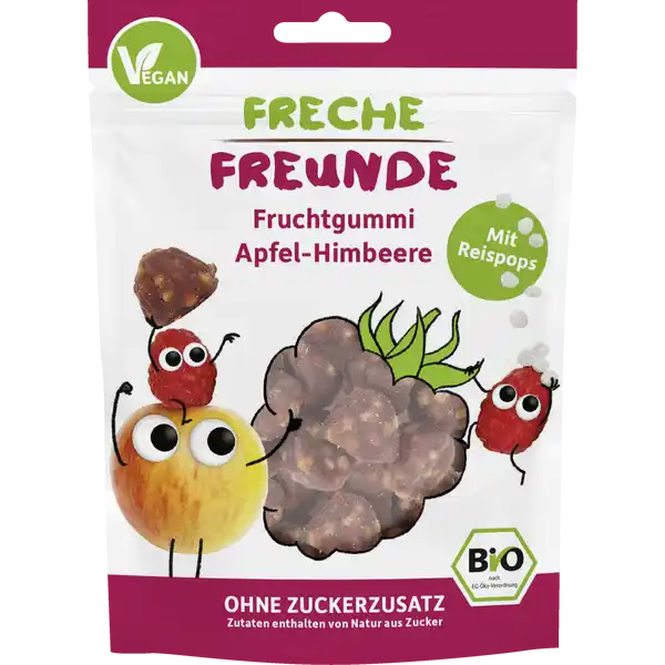 Bio Fruchtgummi Apfel-Himbeere mit Reispops