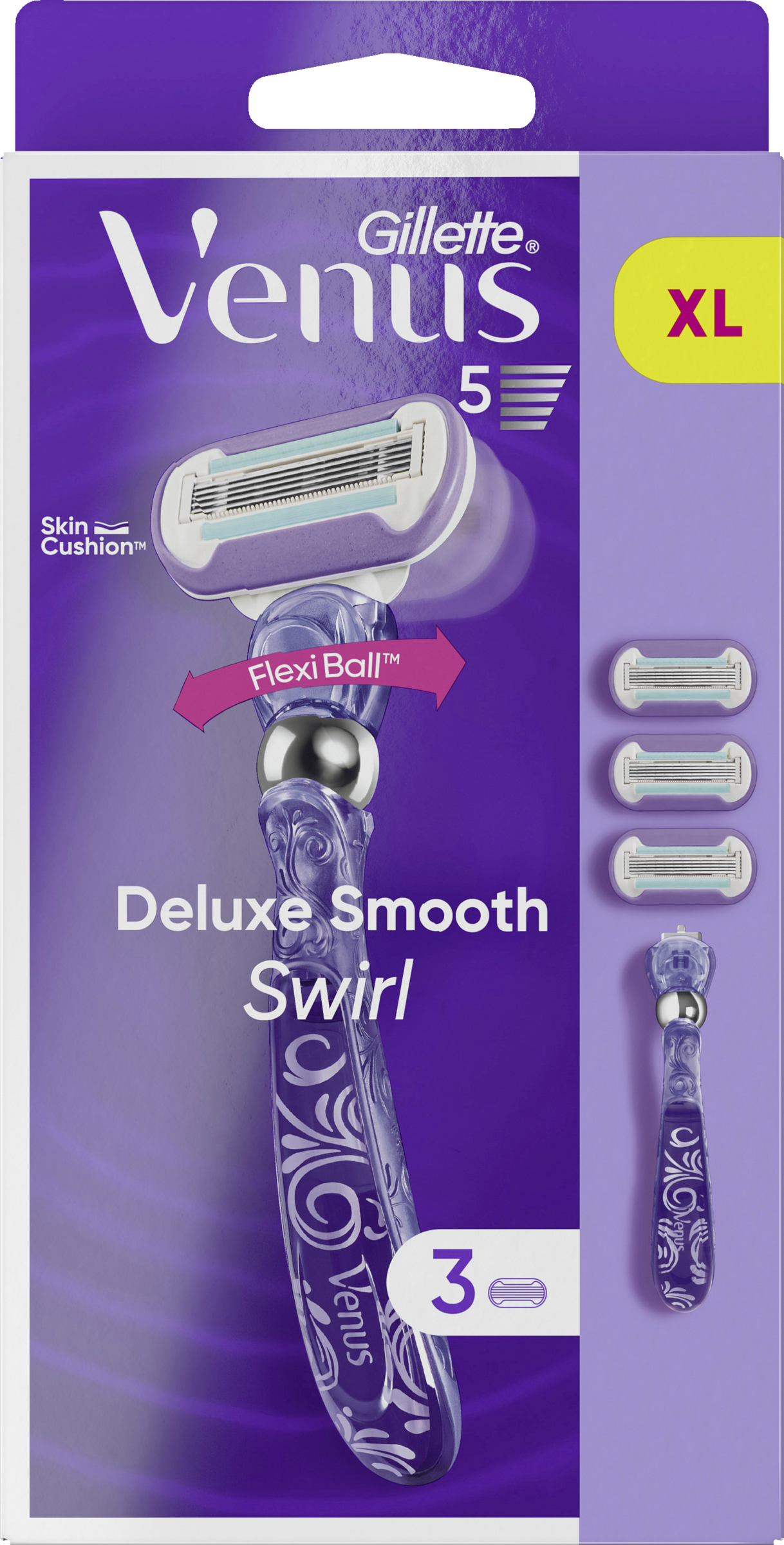 Gillette Venus Deluxe Smooth Swirl Rasierer mit 3 Klingen