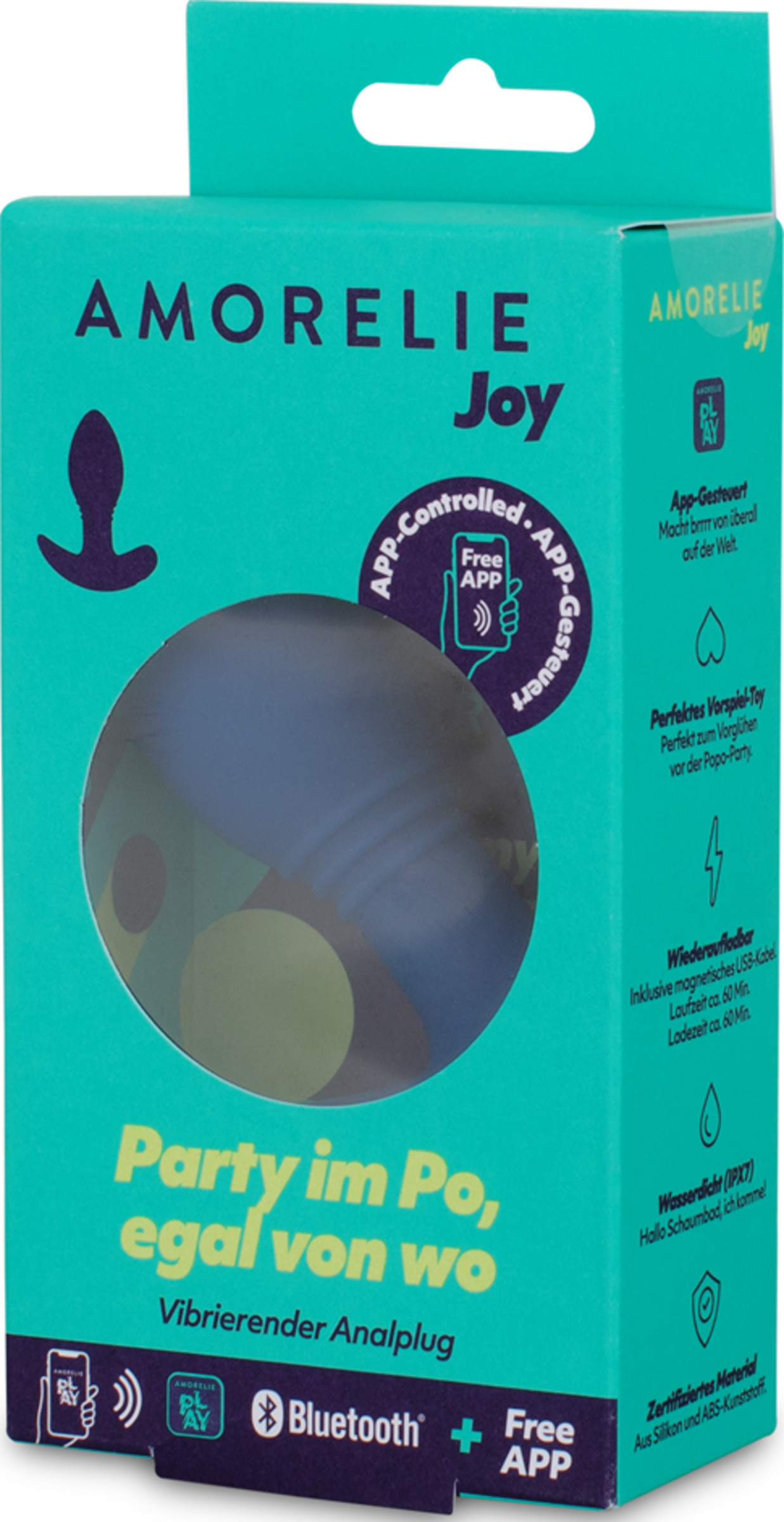 AMORELIE Joy Vibrierender Analplug Move blau