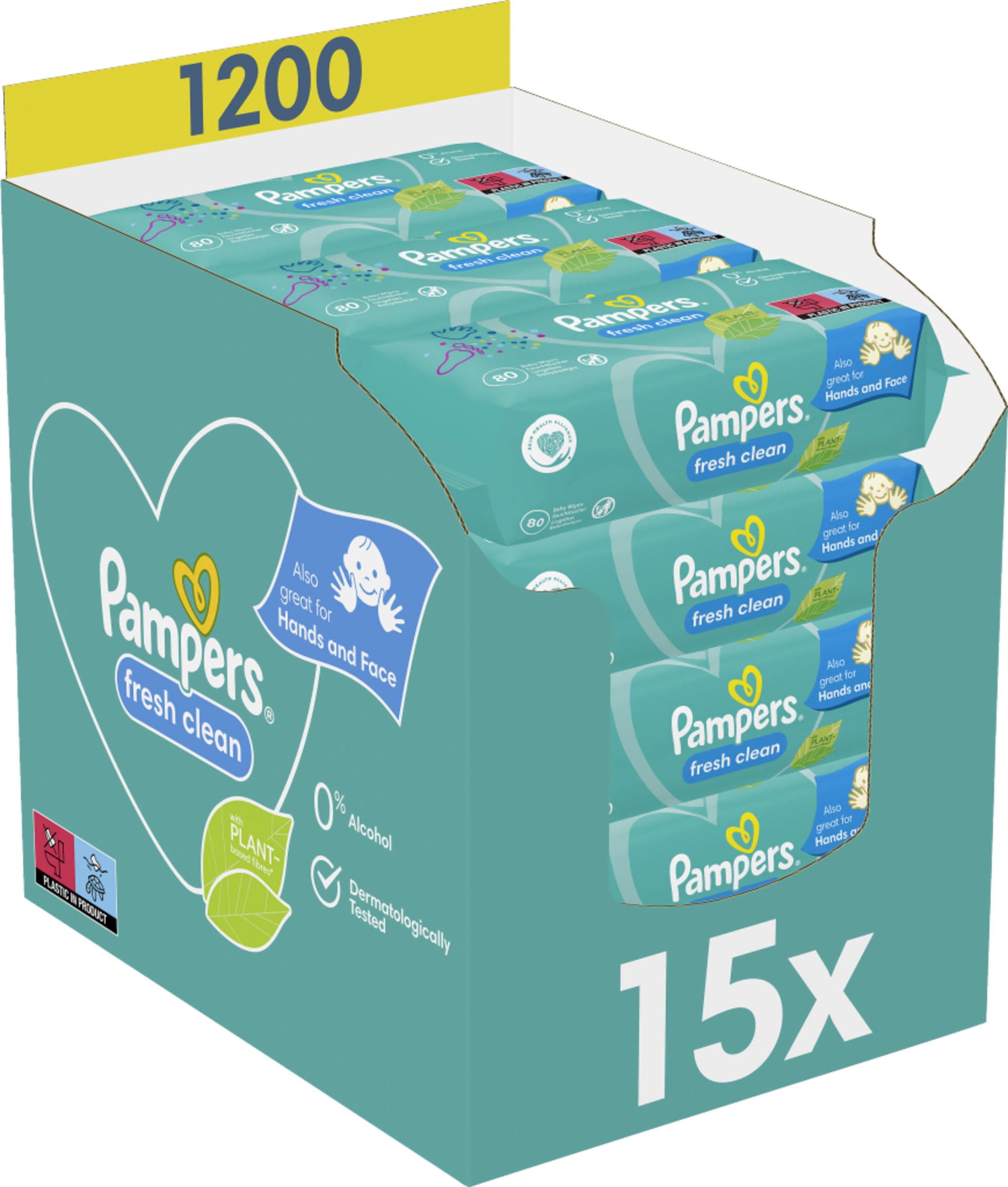 Feuchttücher Fresh Clean (15x80 Stück) Vorteilspack 1.200 Stück