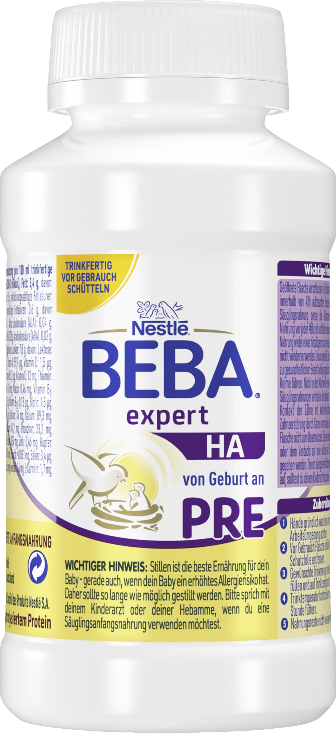 BEBA expert HA PRE hydrolysierte Anfangsnahrung von Geburt an