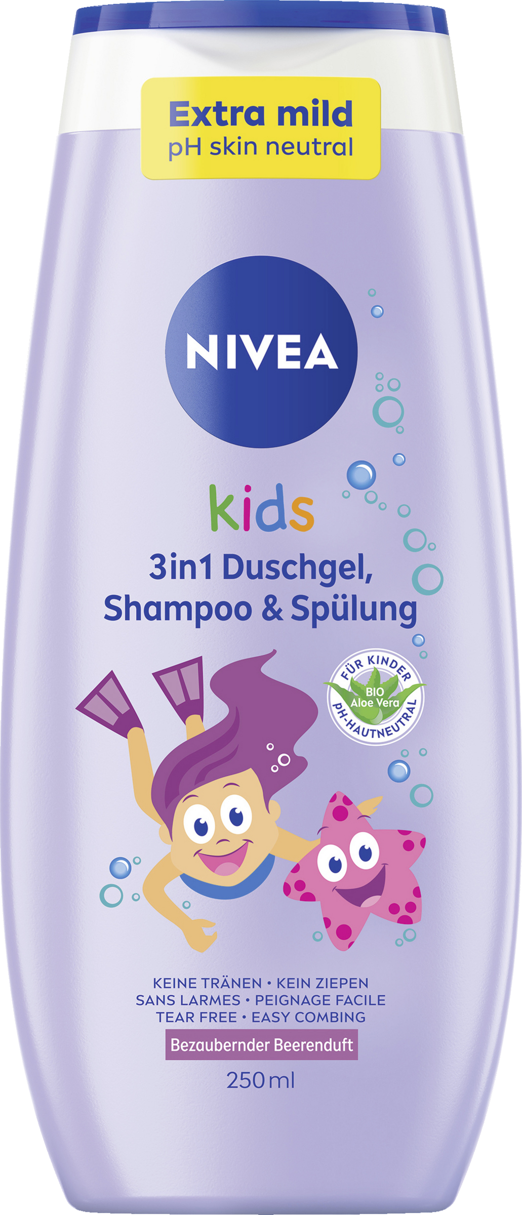 NIVEA KIDS 3in1 Duschgel Shampoo & Spülung Bezaubernder Beerenduft