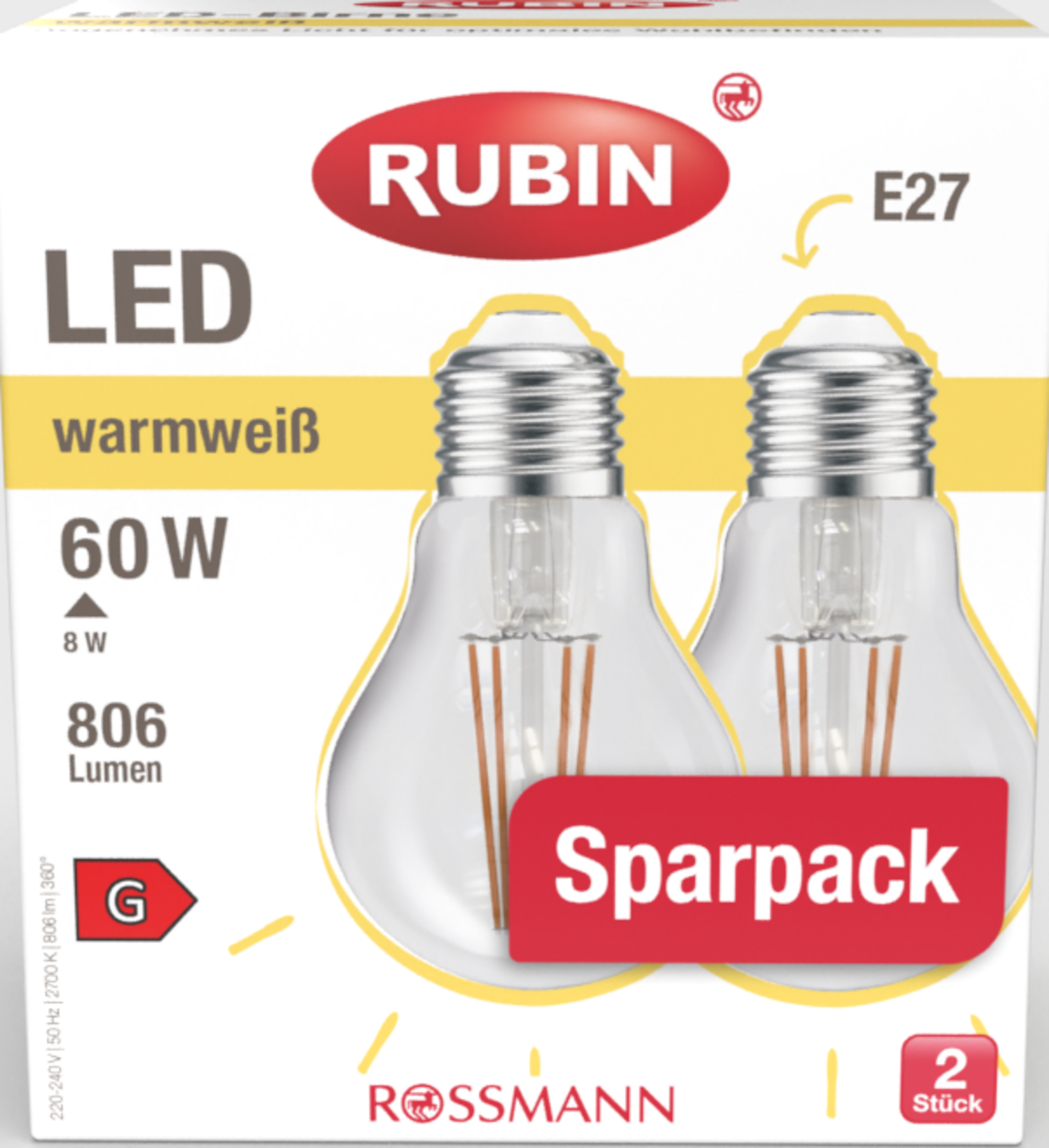 RUBIN LED Glühbirnen 2er-Pack