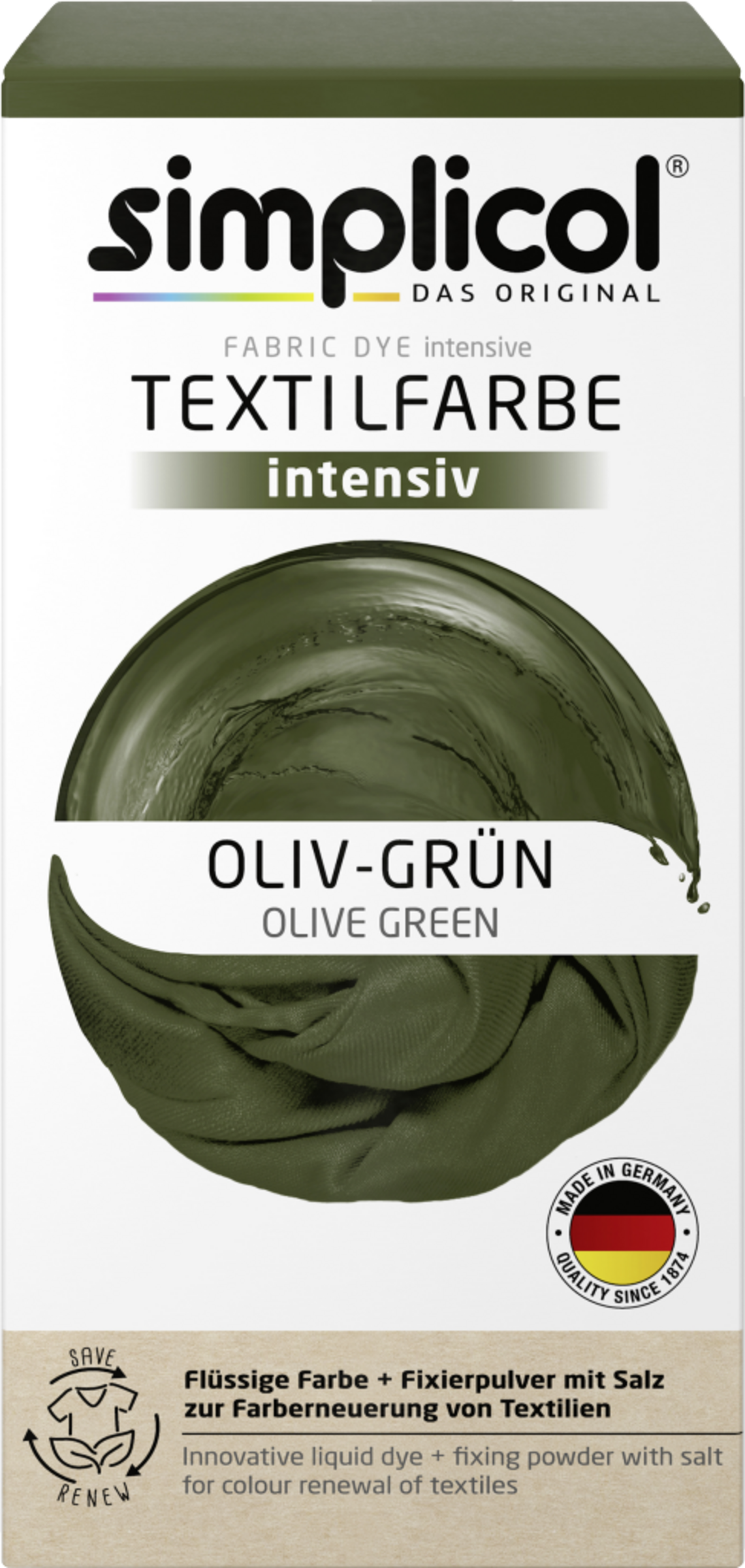 simplicol Textilfarbe Intensiv Oliv-Grün