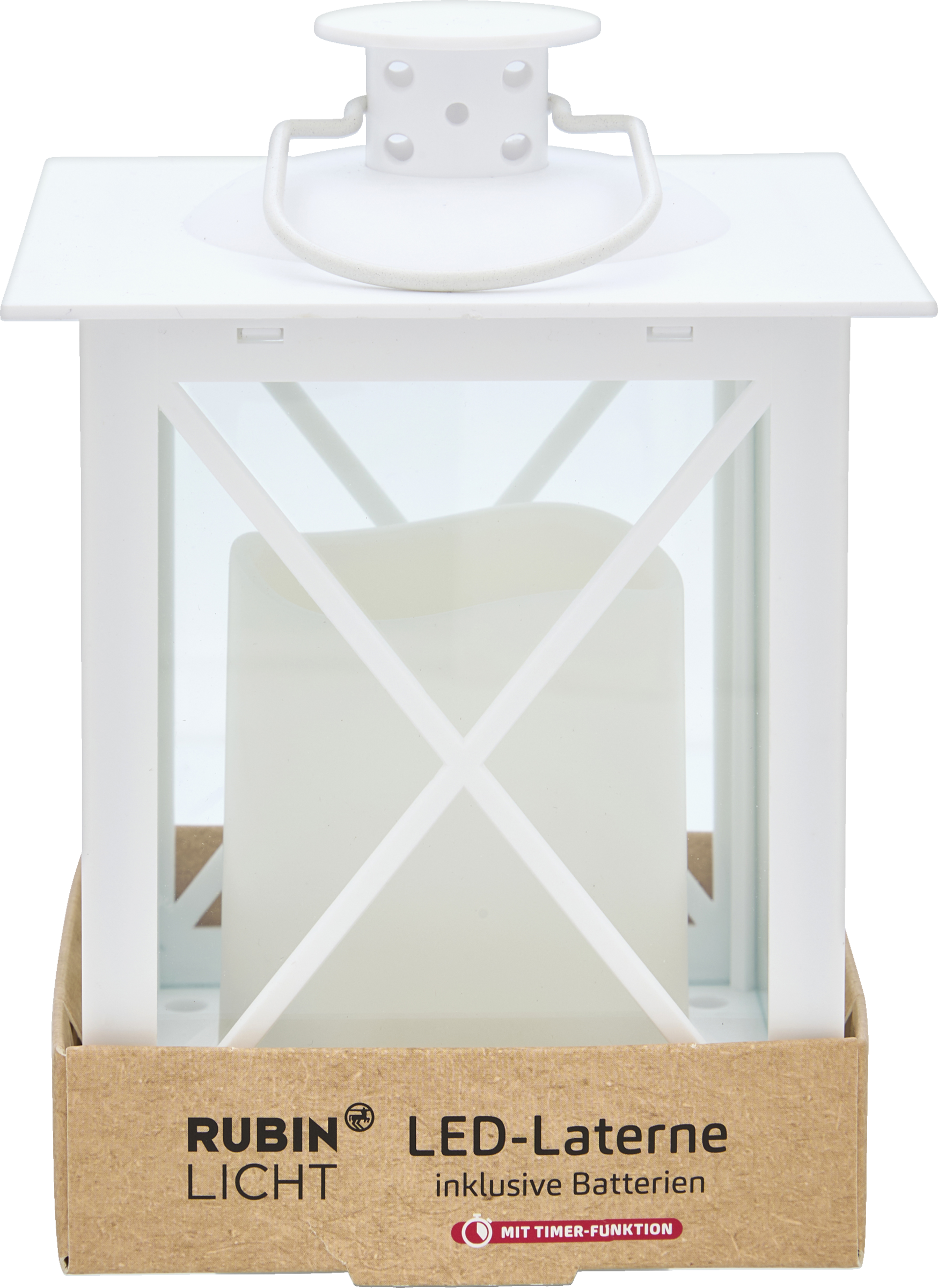 RUBIN LICHT LED Laterne weiss beige