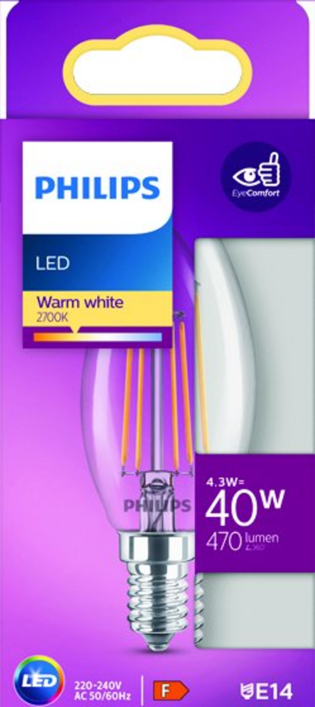 PHILIPS LED Kerze 40W E14