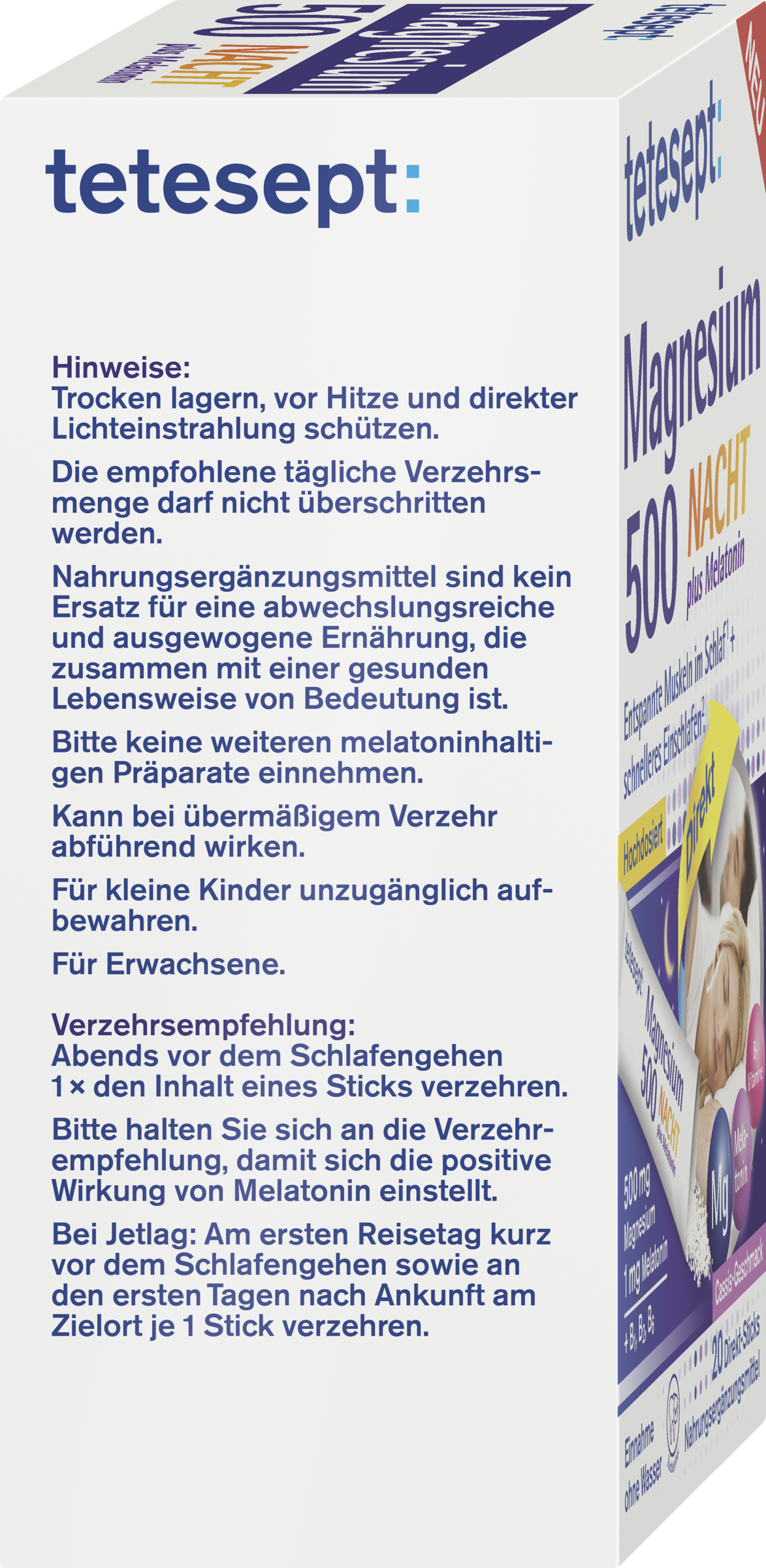 Magnesium 500 Nacht plus Melatonin Direkt Sticks 3