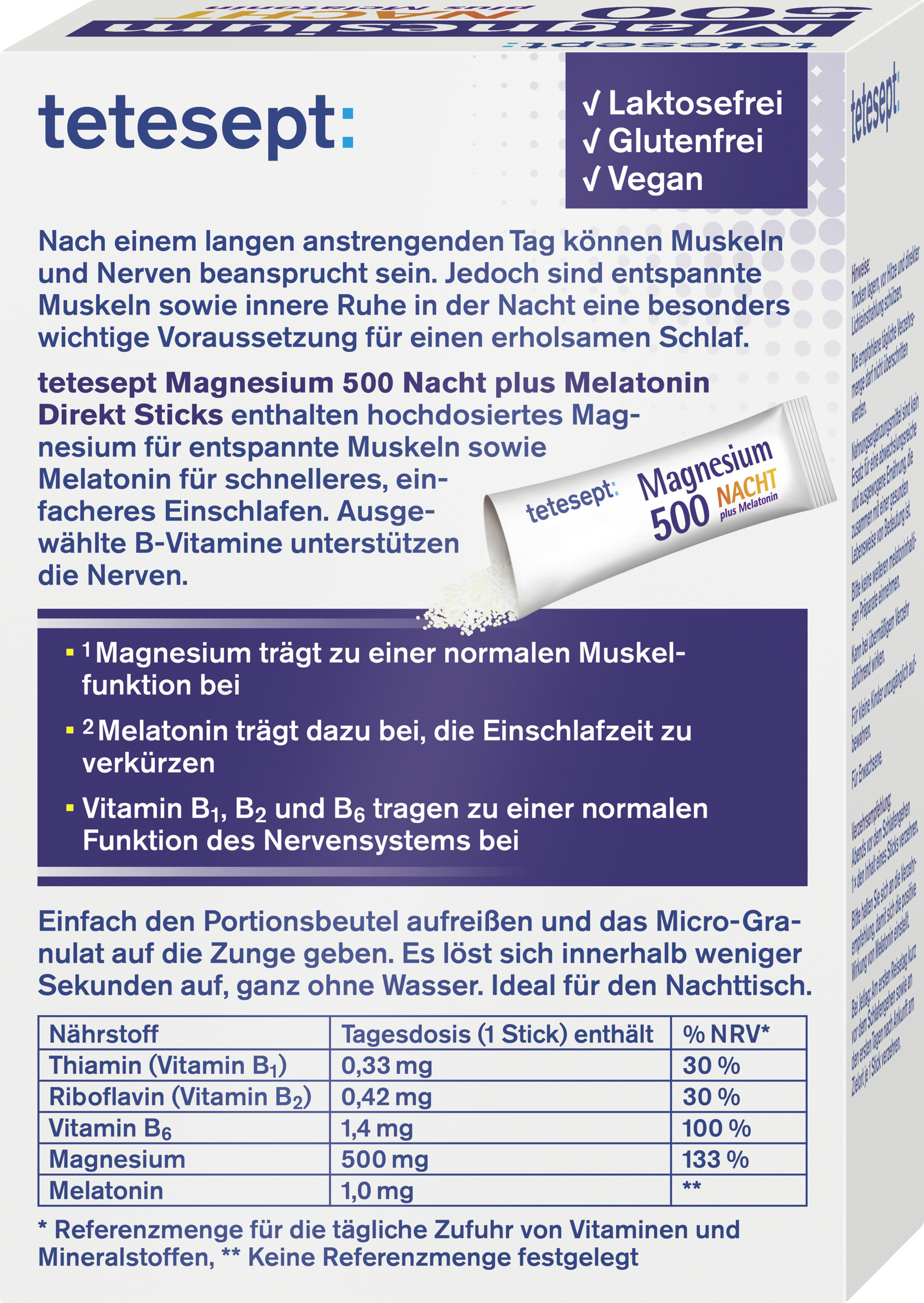 Magnesium 500 Nacht plus Melatonin Direkt Sticks 4