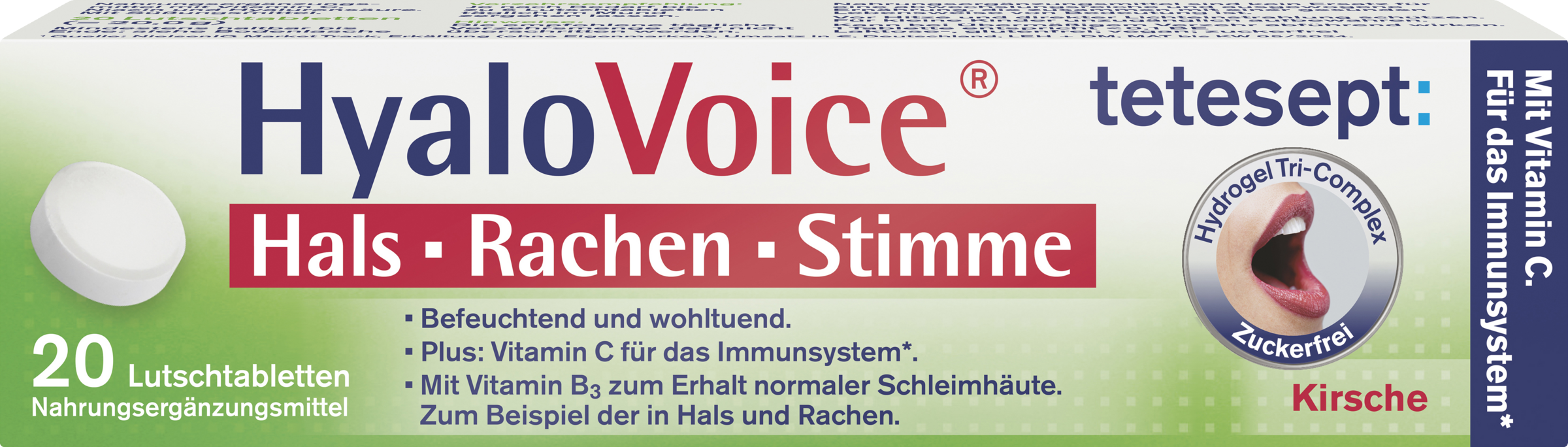 أقراص HyaloVoice للحلق والبلعوم والصوت