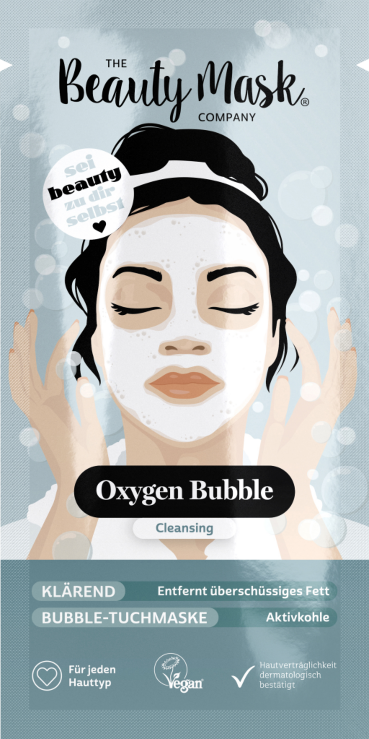 The Beauty Mask Company Bubble Tuchmaske Tiefenreinigung mit Aktivkohle
