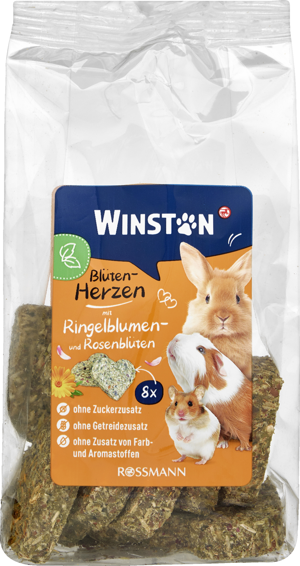 Winston Blütenherzen mit Ringelblumen- und Rosenblüten