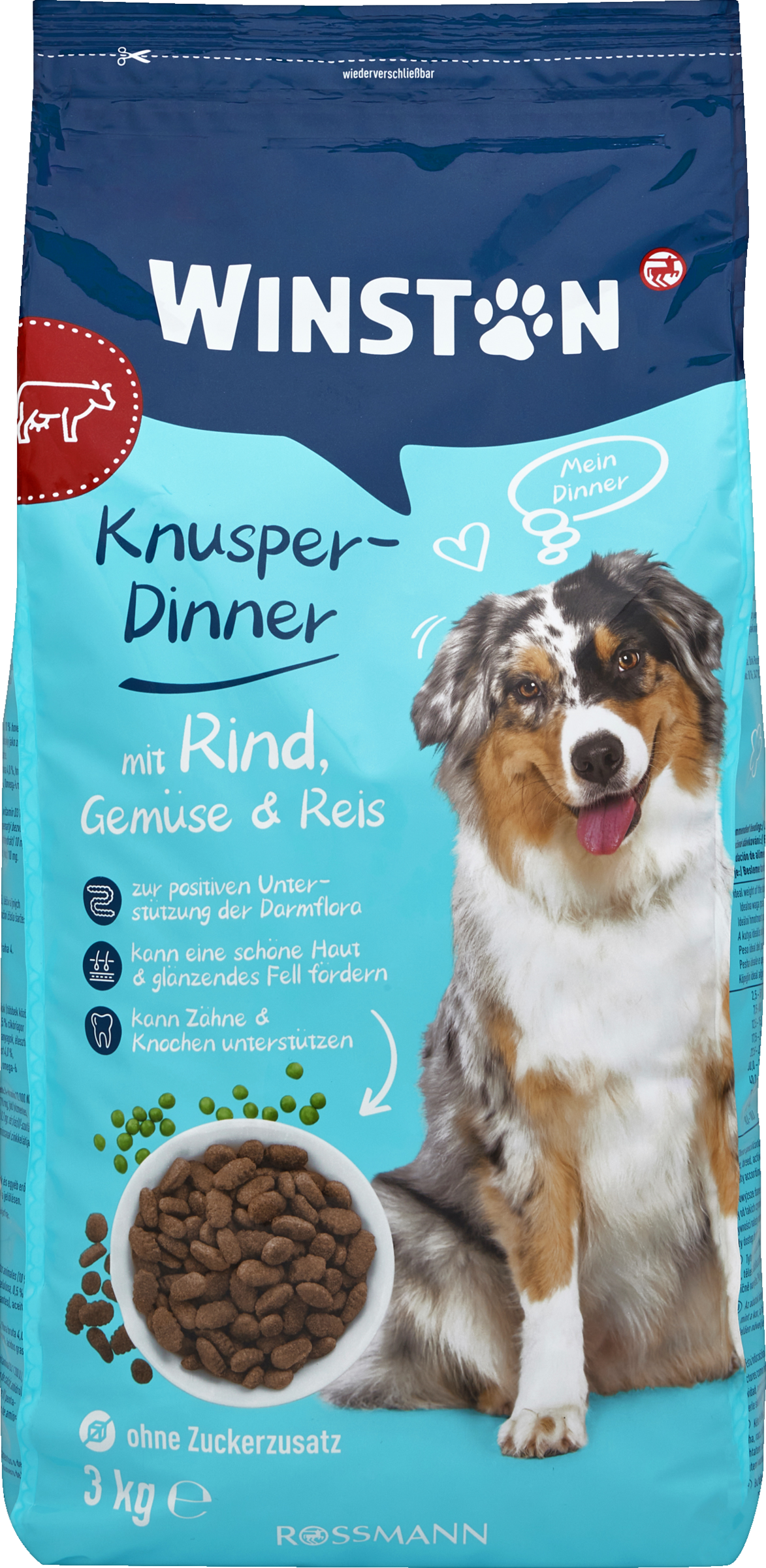 Winston Knusper-Dinner mit Rind, Gemüse & Reis