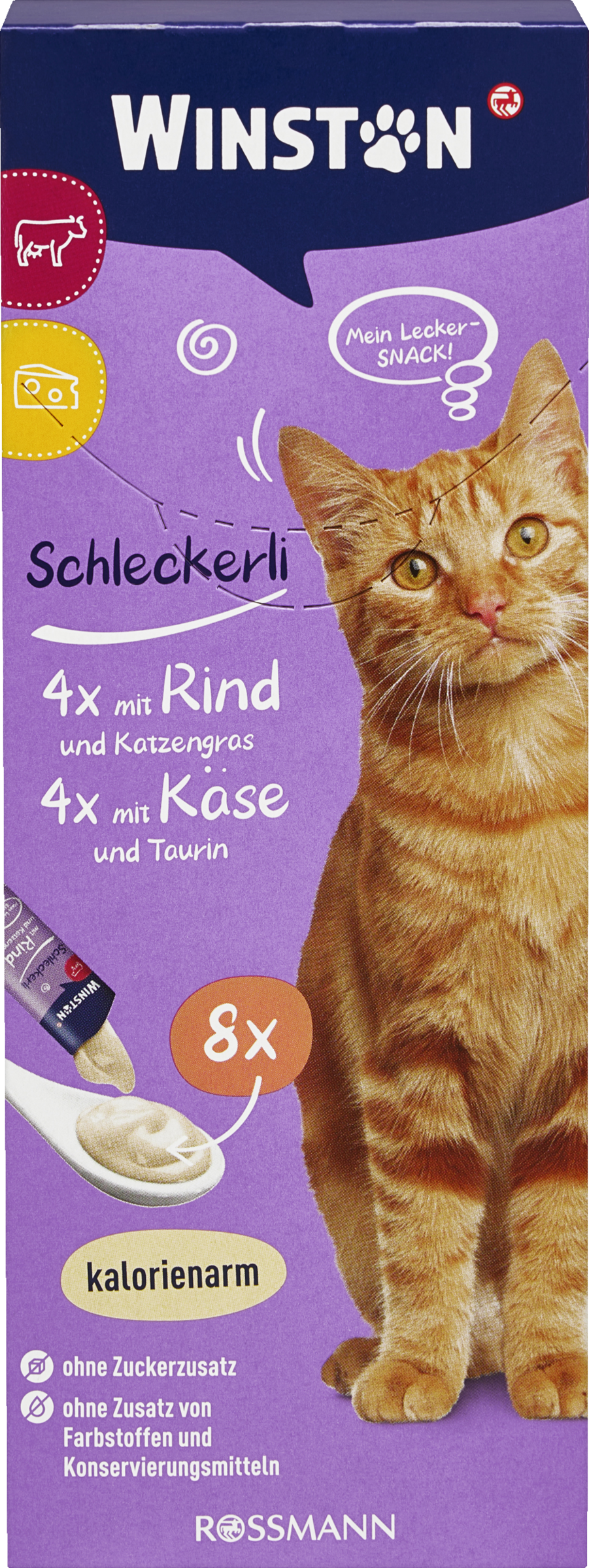 Winston Schleckerli 4x mit Rind & Katzengras, 4x mit Käse & Taurin