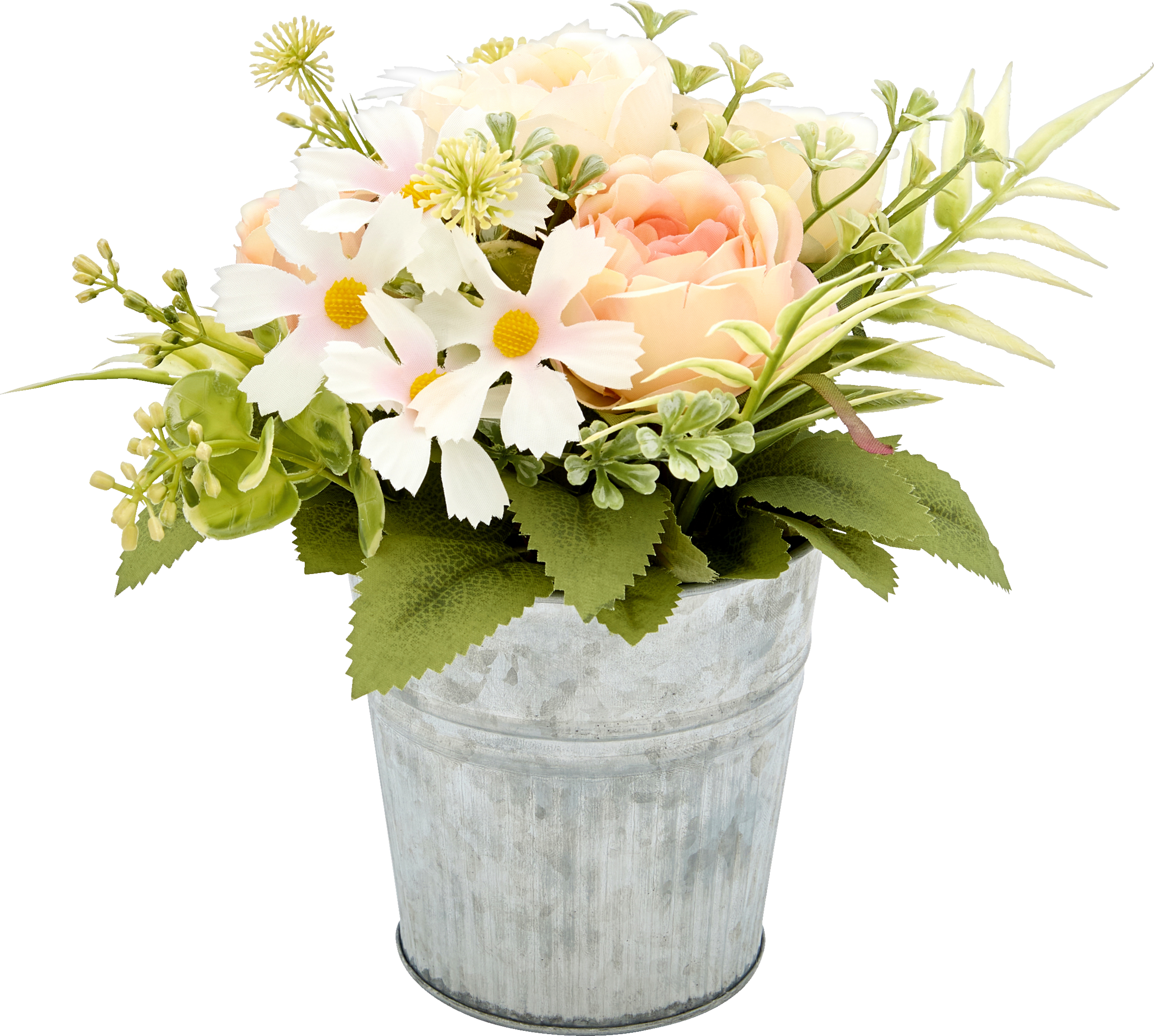 IDEENWELT KUNSTBLUMEN IM METALLTOPF