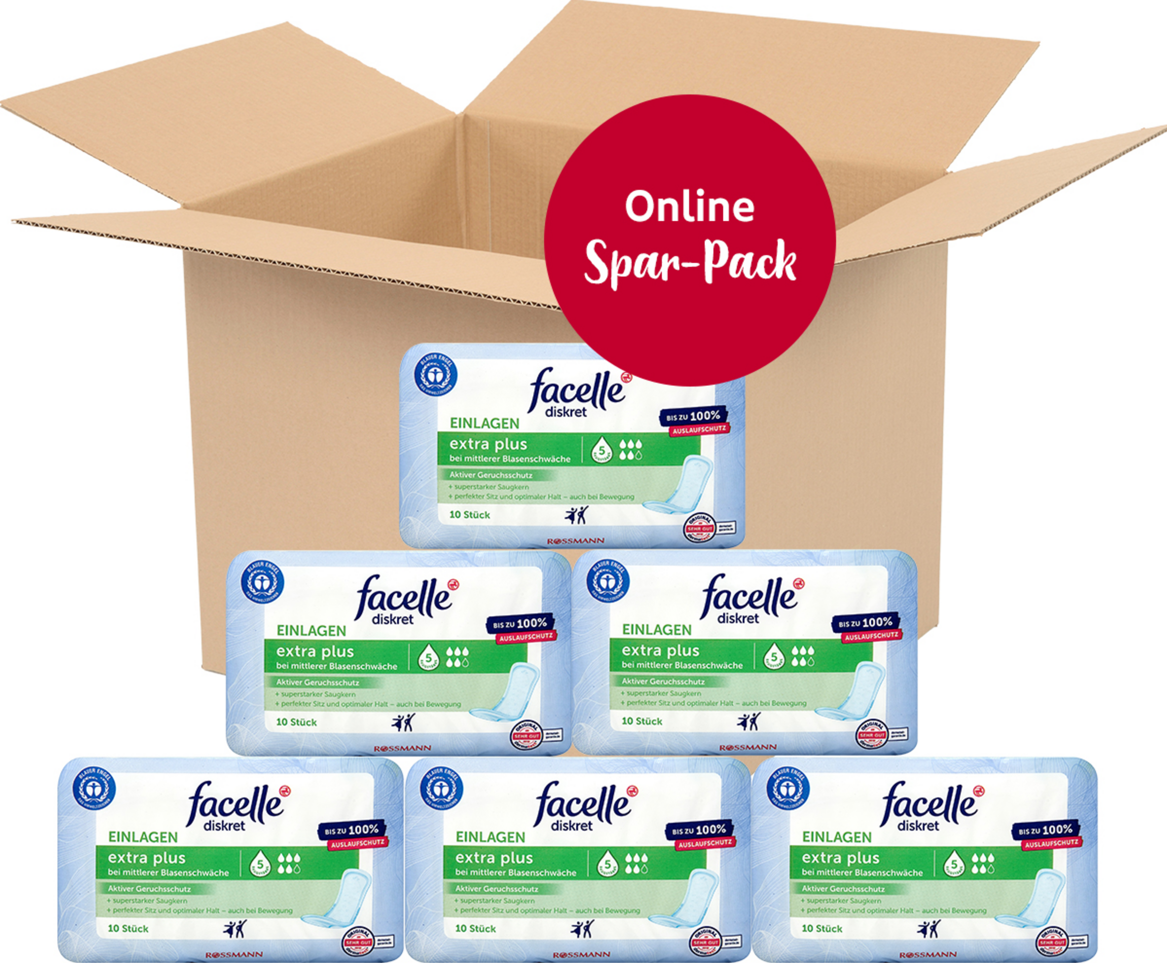 facelle diskret Vorteilspack Einlagen extra plus
