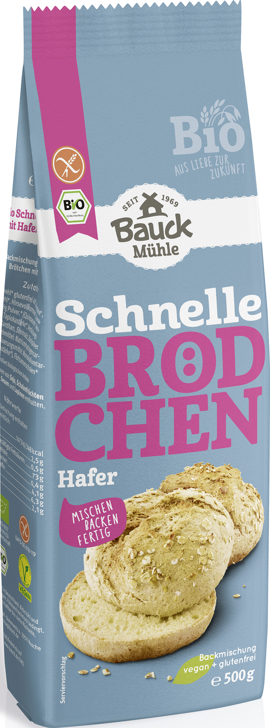 Bauck Mühle Bio Backmischung Schnelle Brötchen Hafer