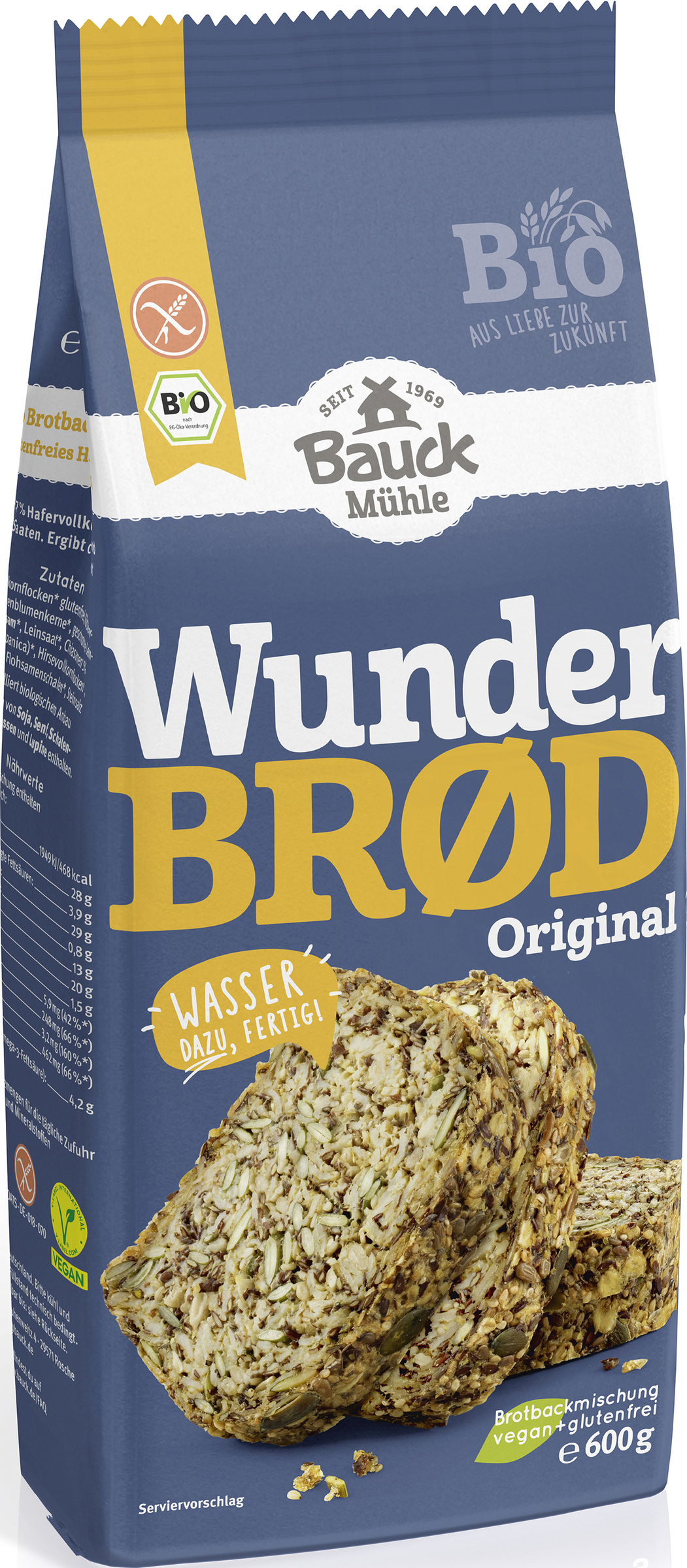 Bauck Mühle Bio Backmischung Wunderbrød