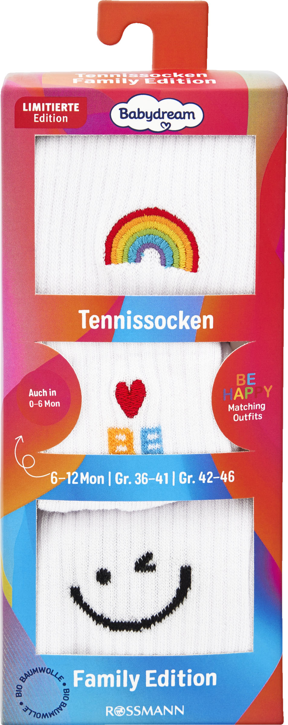 Babydream Tennissocken Family be happy, 6-12 Monate