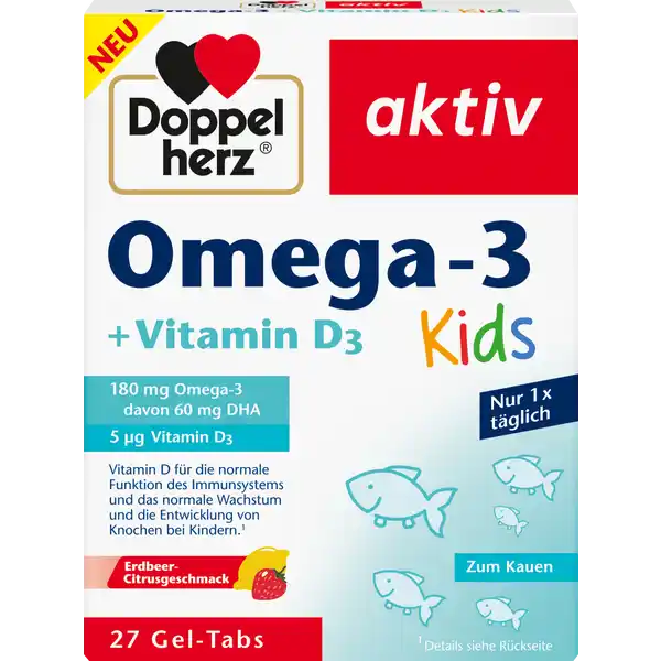 أقراص جل للأطفال أوميغا 3 + فيتامين D3