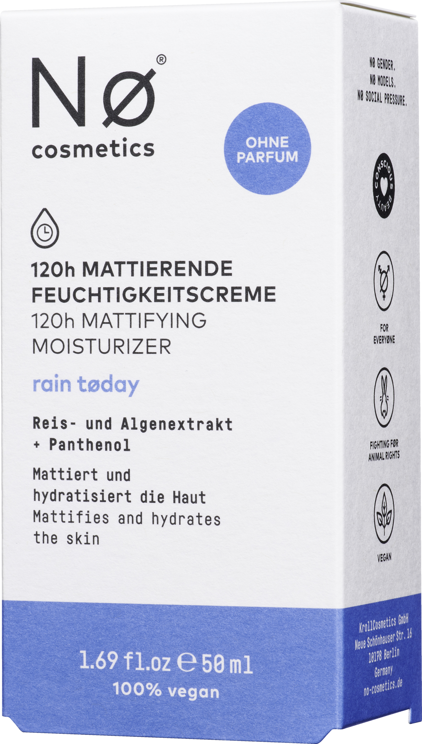 Nø 120h Mattierende Feuchtigkeitscreme rain tøday